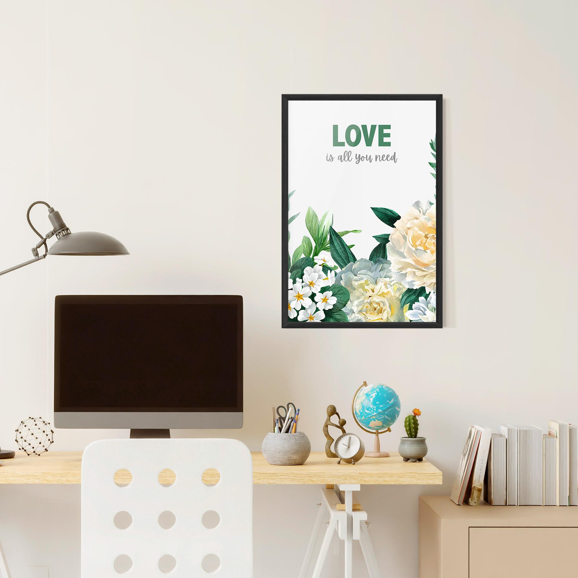 Poster Înrămat Green Rose Love mockup 6