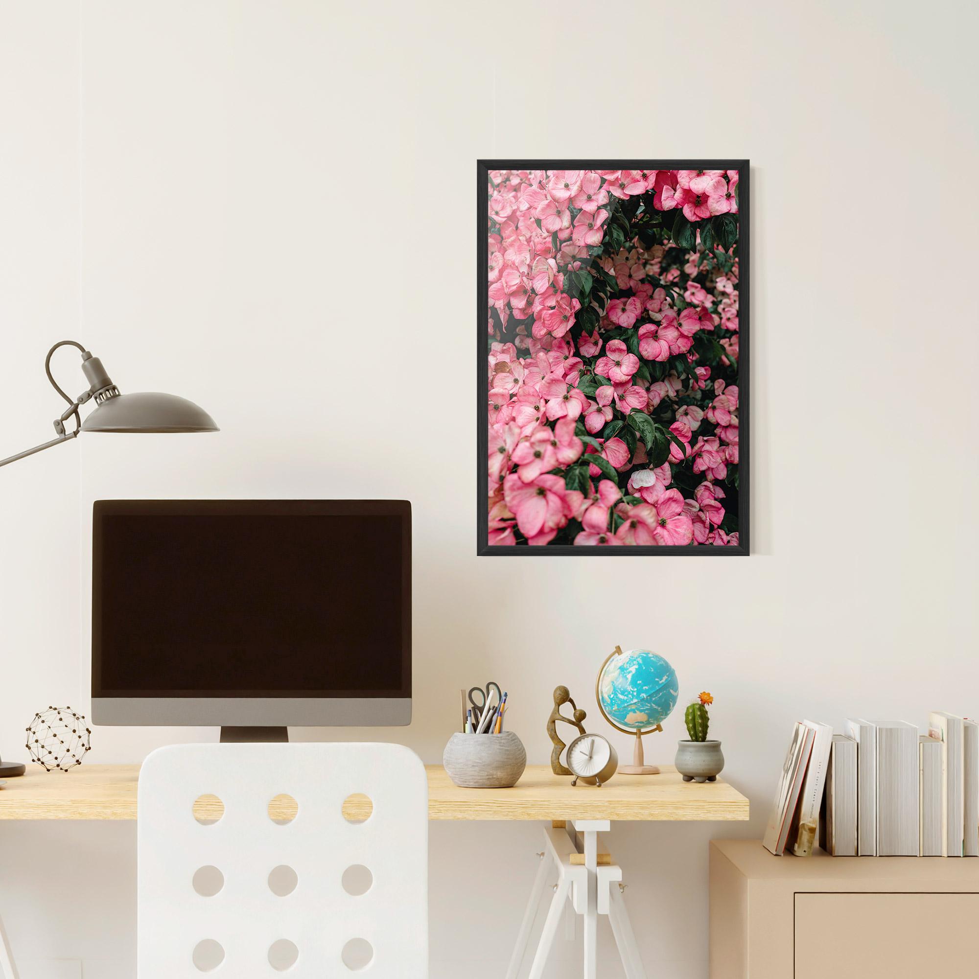 Poster Înrămat Pink Rose Flower Tree mockup 6