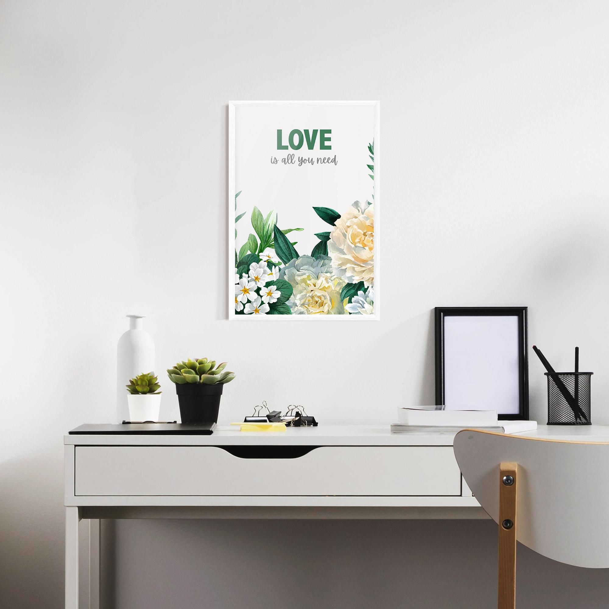 Poster Înrămat Green Rose Love mockup 7