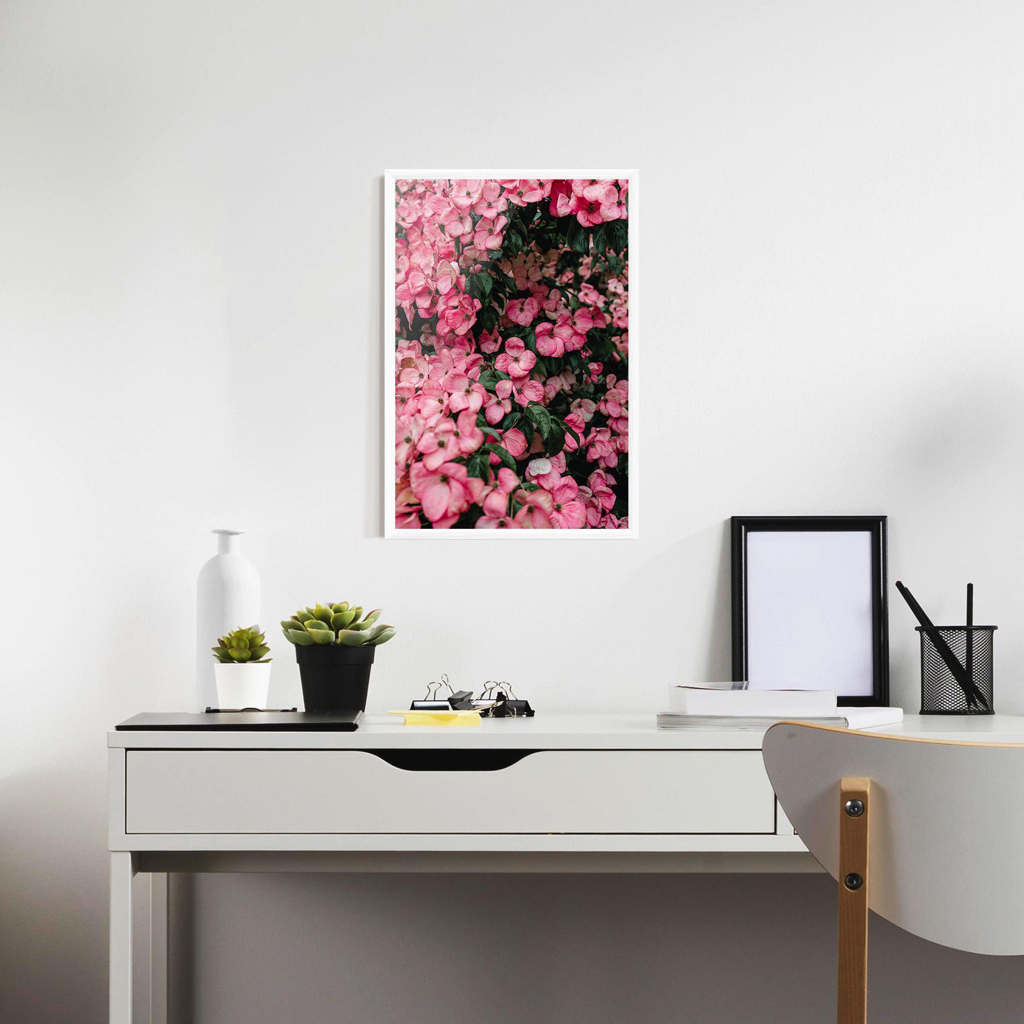Poster Înrămat Pink Rose Flower Tree mockup 7