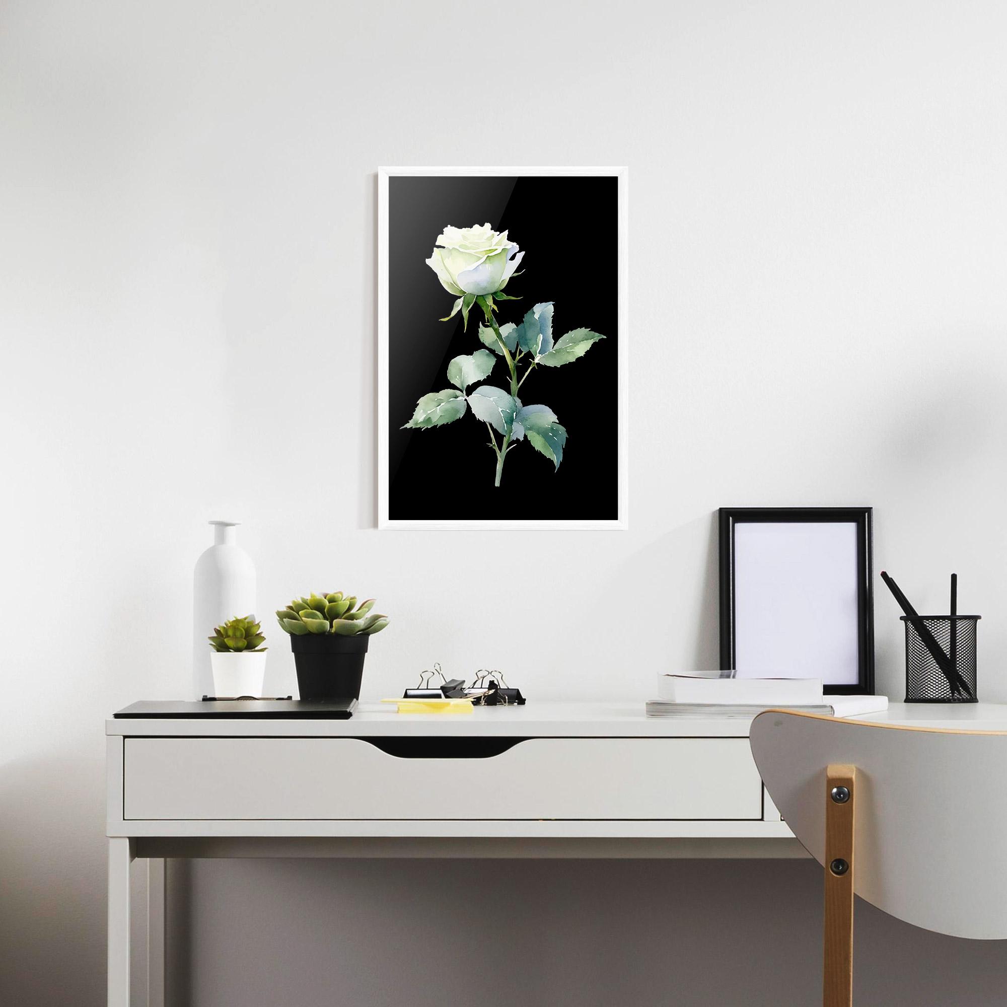 Poster Înrămat White Rose mockup 7