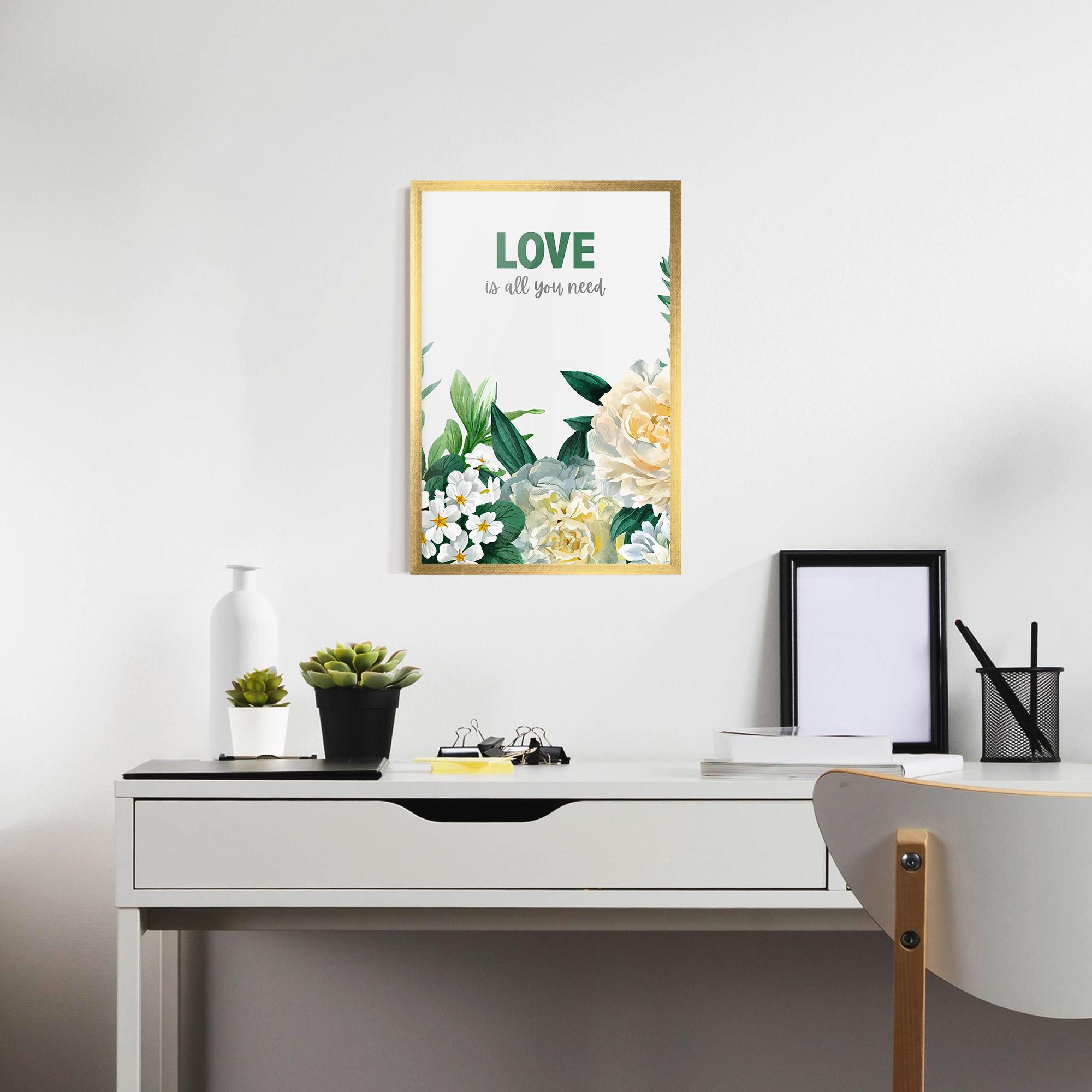 Poster Înrămat Green Rose Love mockup 7