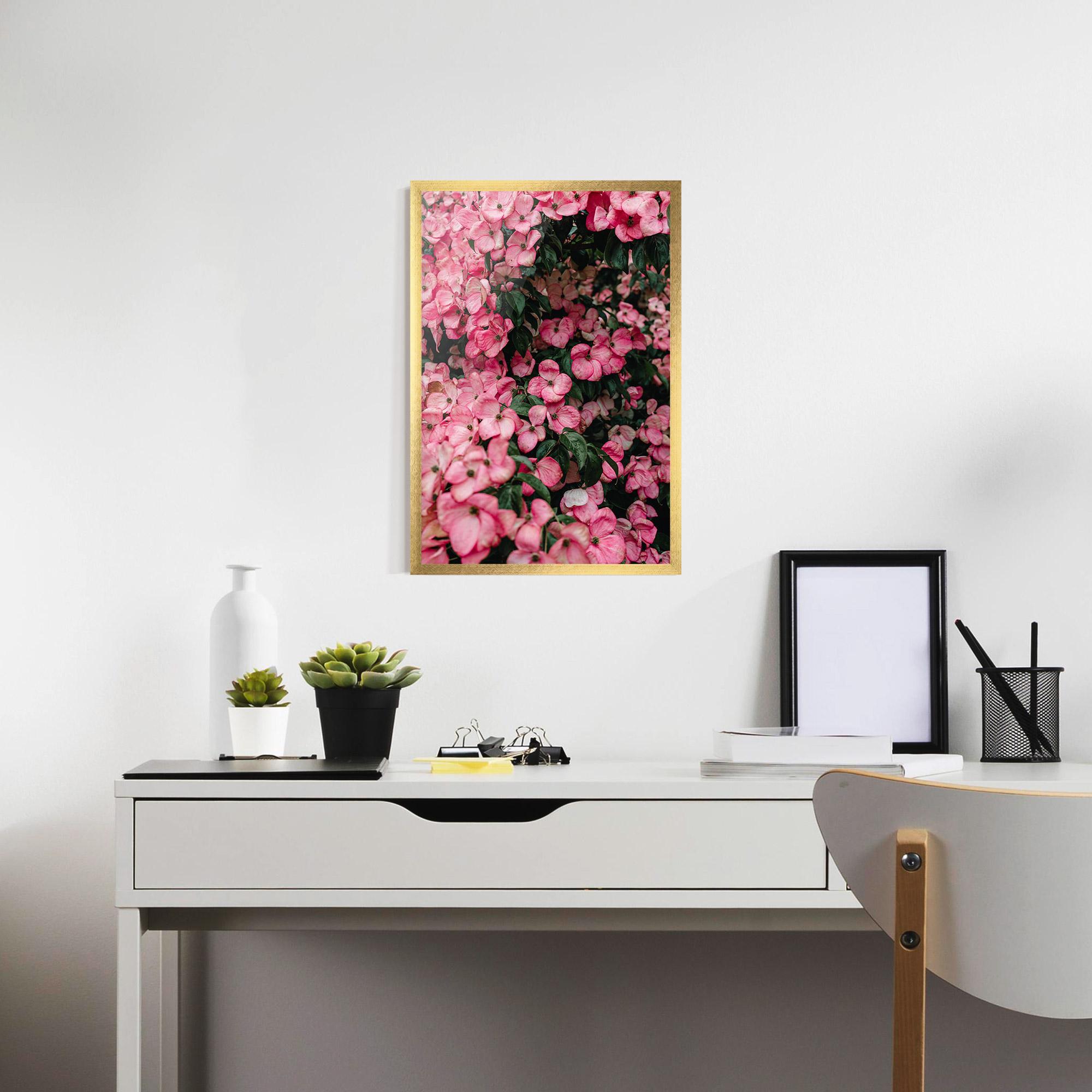 Poster Înrămat Pink Rose Flower Tree mockup 7