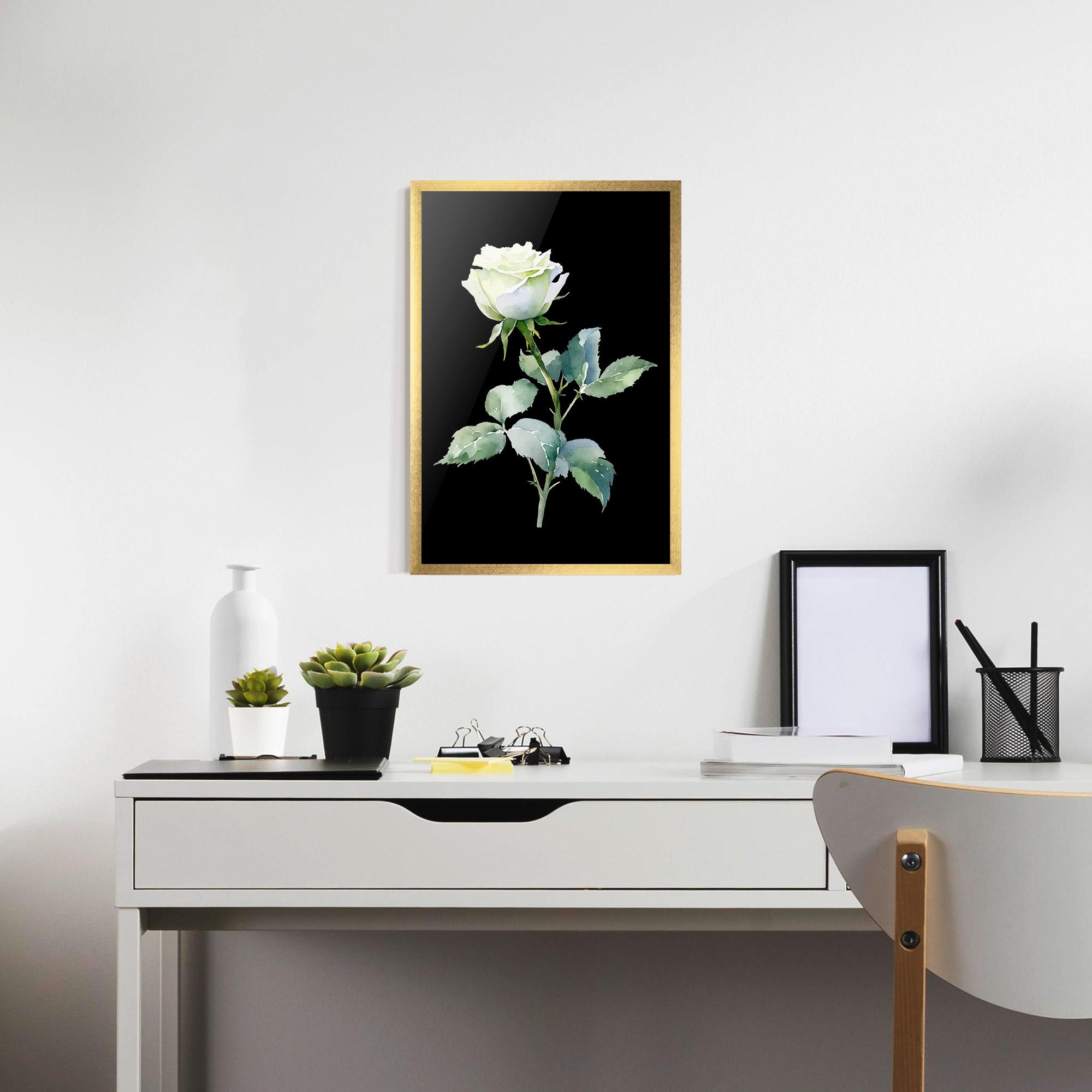 Poster Înrămat White Rose mockup 7
