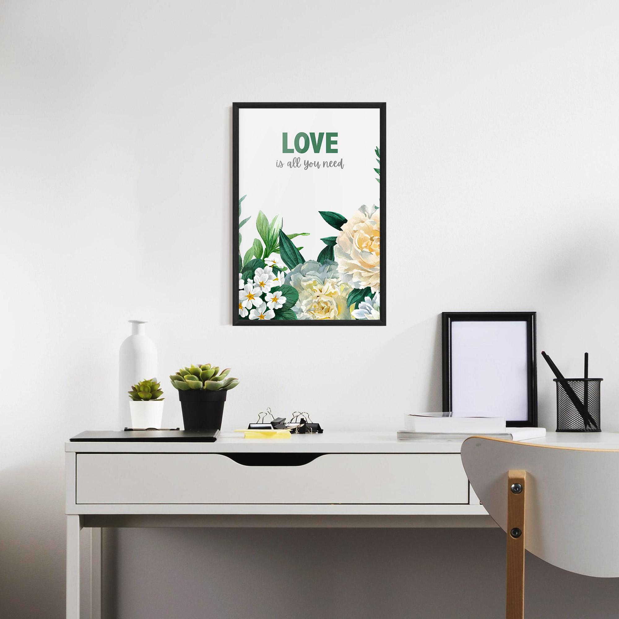 Poster Înrămat Green Rose Love mockup 7