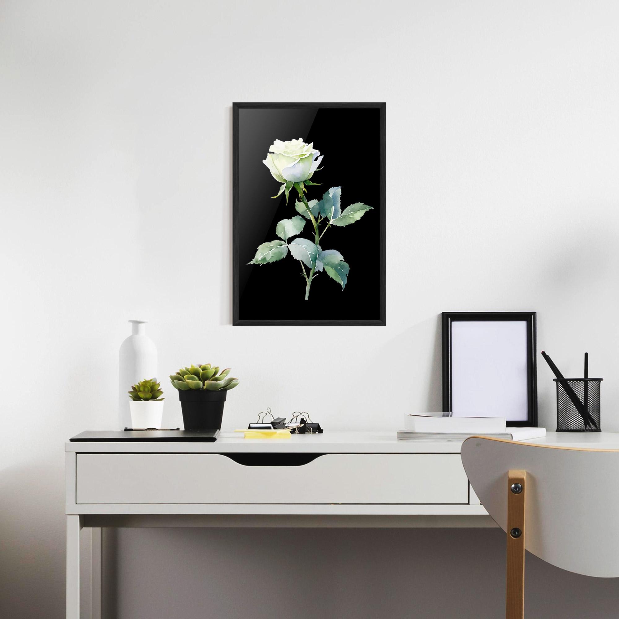 Poster Înrămat White Rose mockup 7