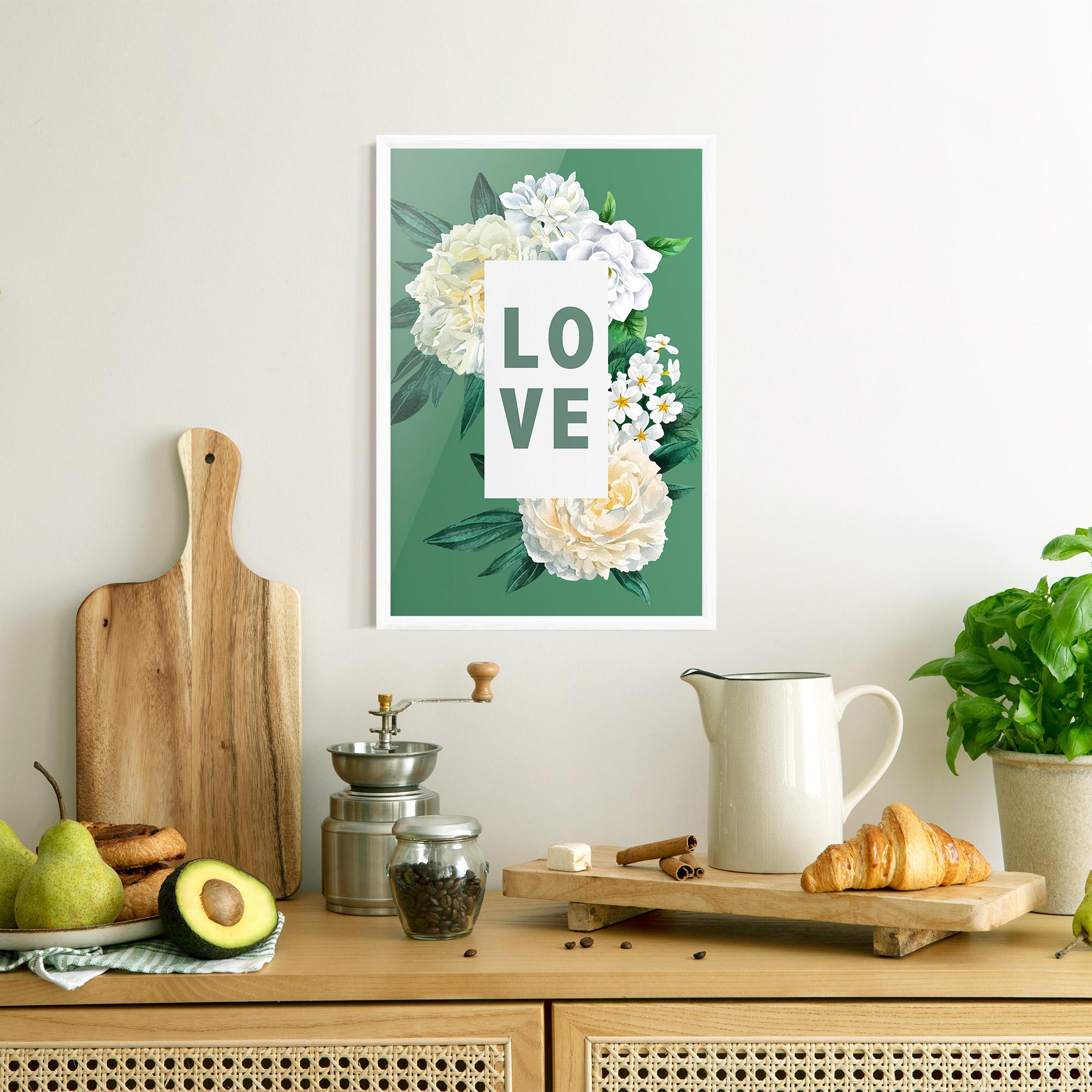 Poster Înrămat Love Green Rose mockup 8