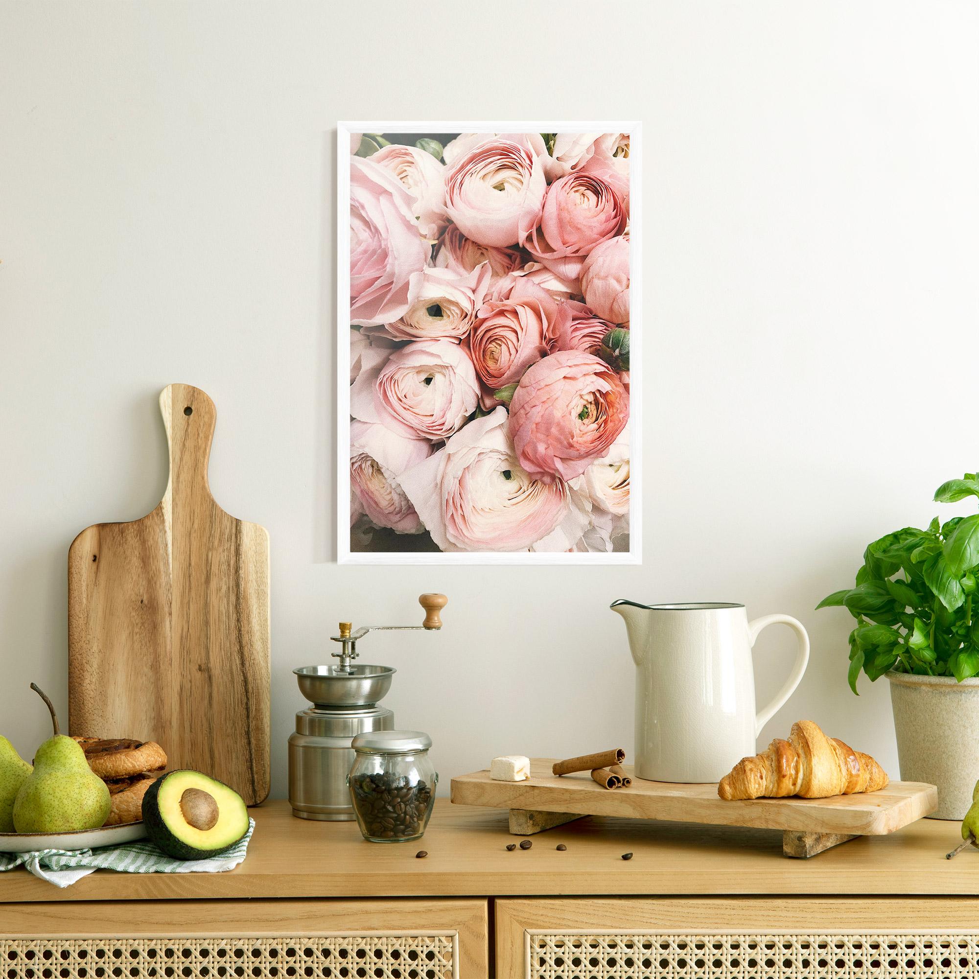 Poster Înrămat Pink Rose Bouquet mockup 8