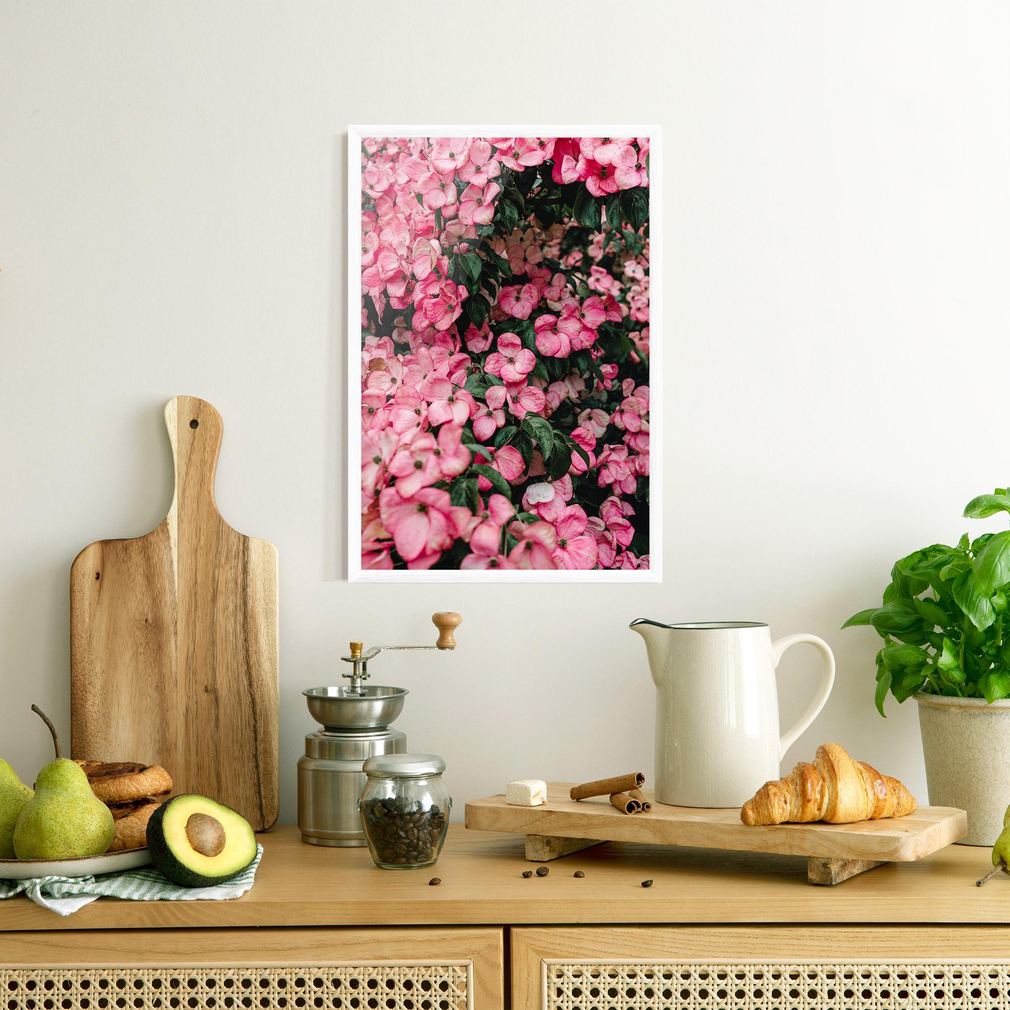 Poster Înrămat Pink Rose Flower Tree mockup 8