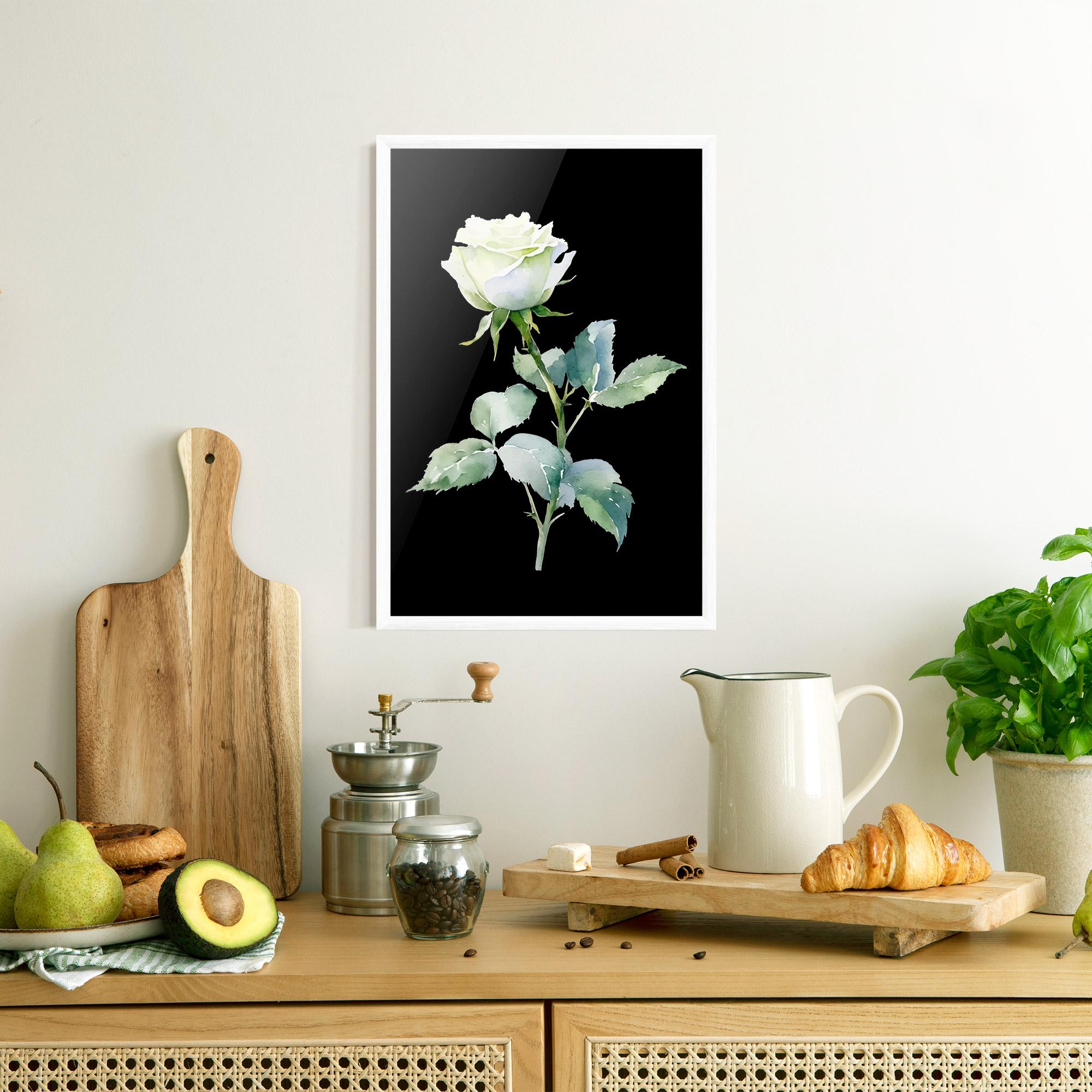 Poster Înrămat White Rose mockup 8