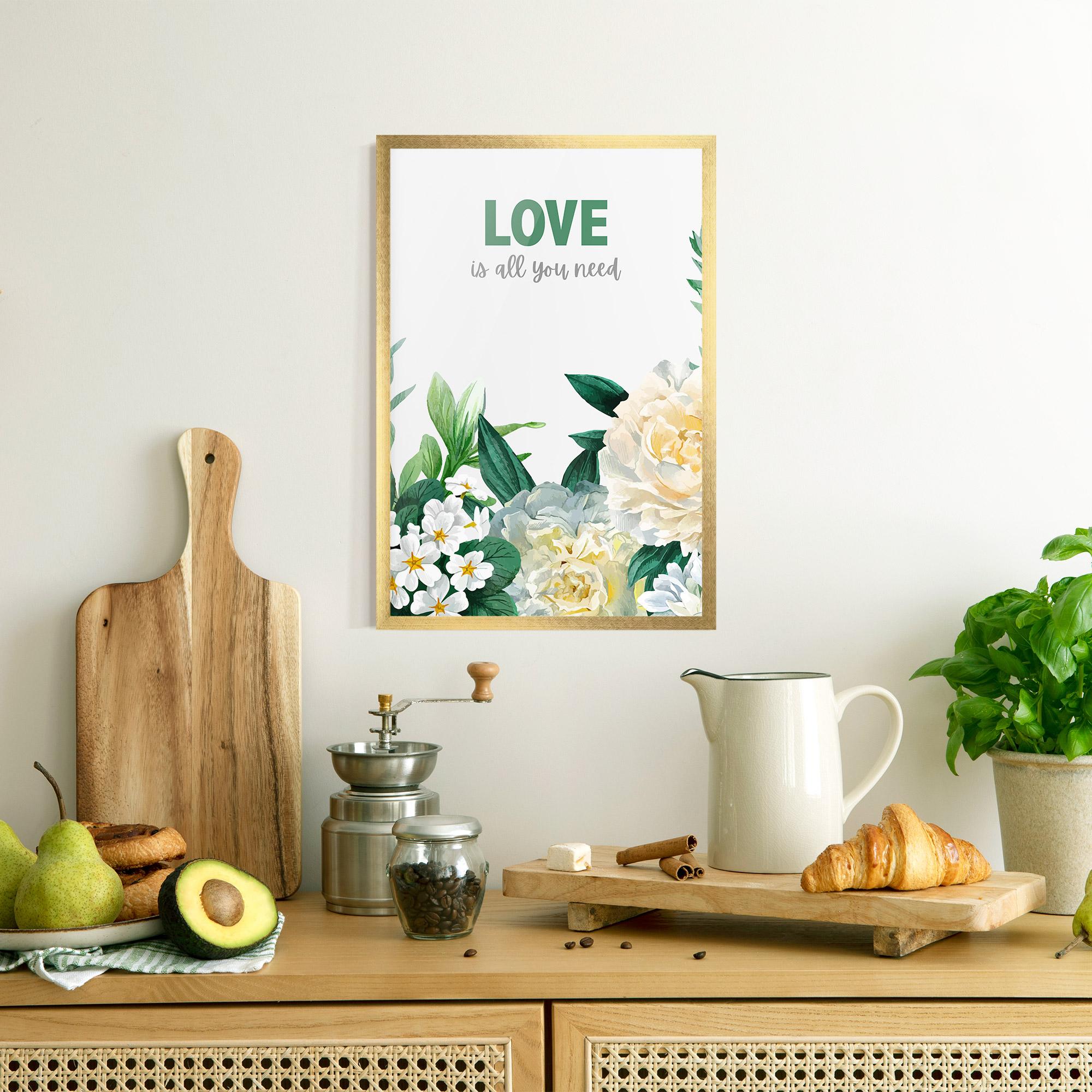 Poster Înrămat Green Rose Love mockup 8