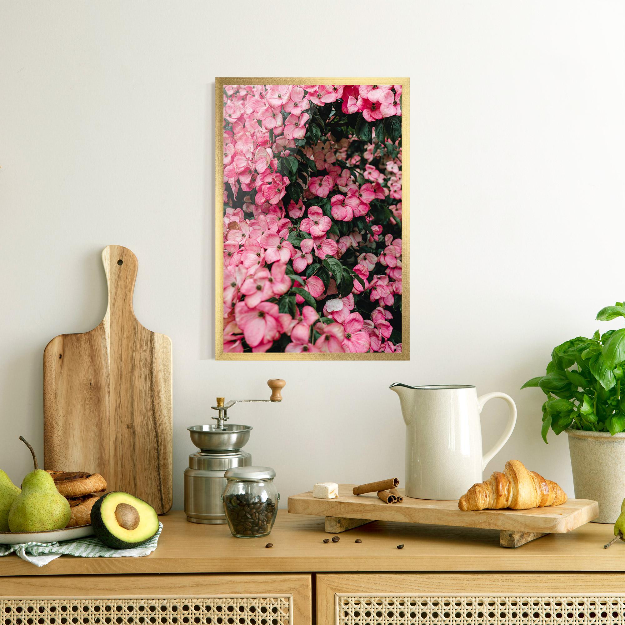 Poster Înrămat Pink Rose Flower Tree mockup 8