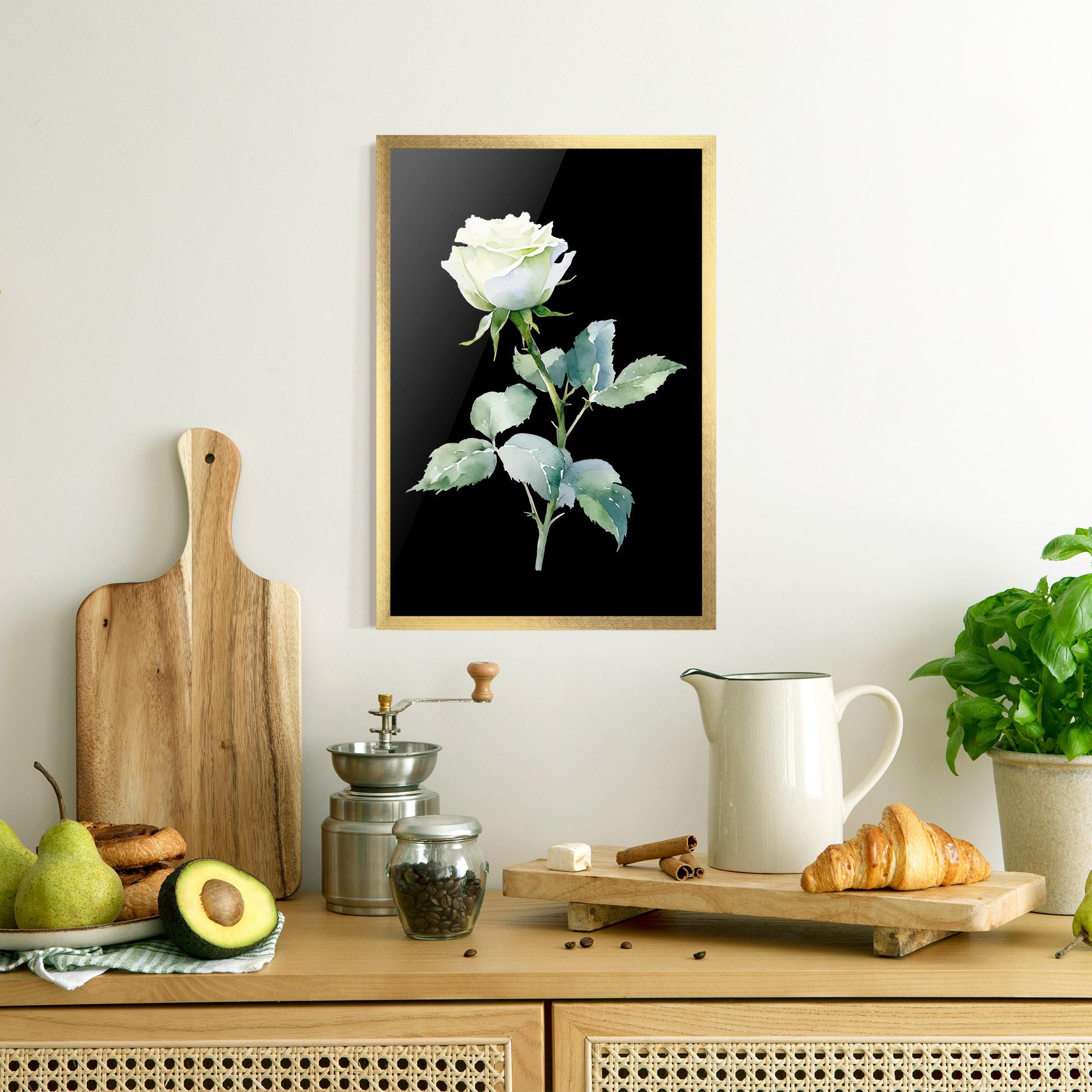Poster Înrămat White Rose mockup 8