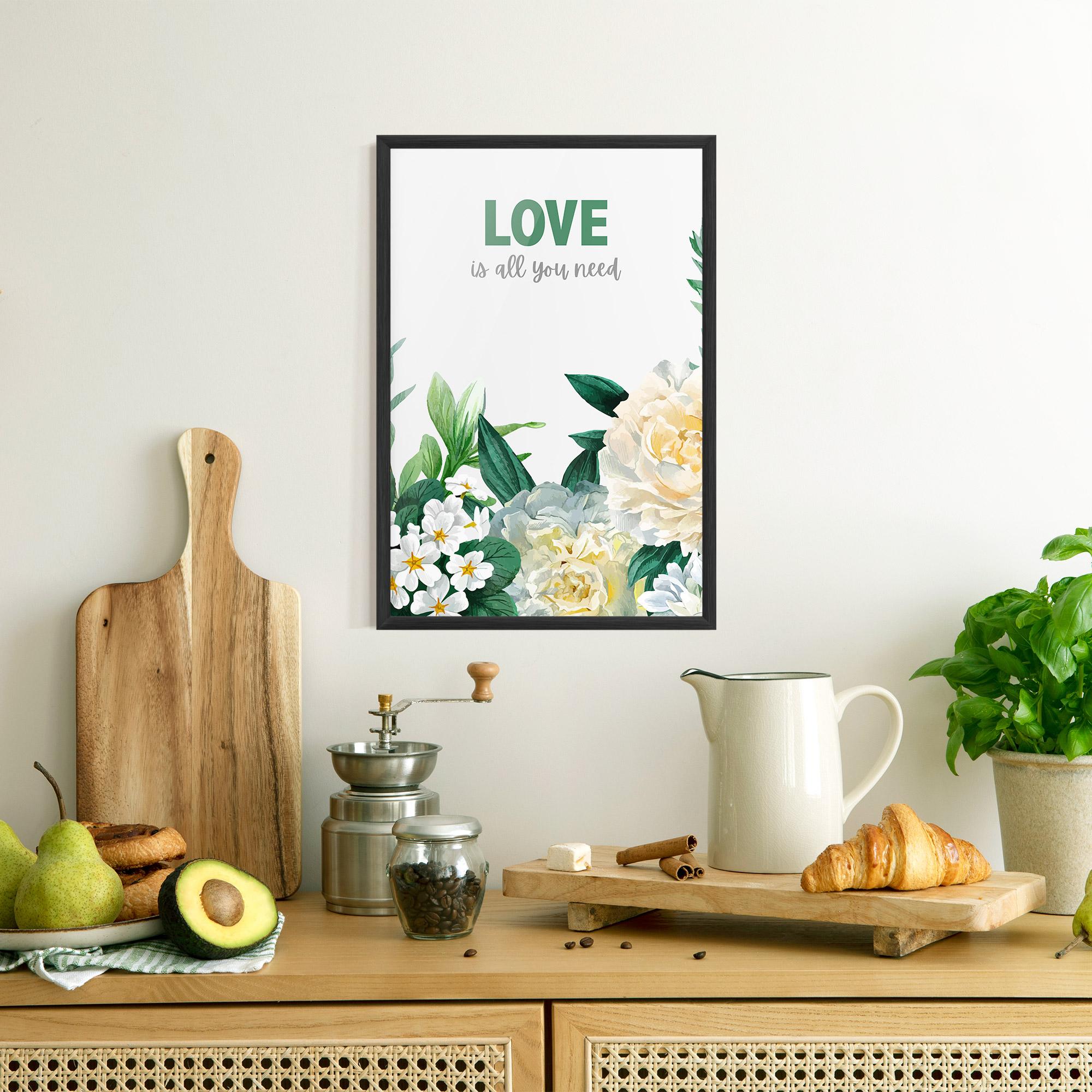 Poster Înrămat Green Rose Love mockup 8