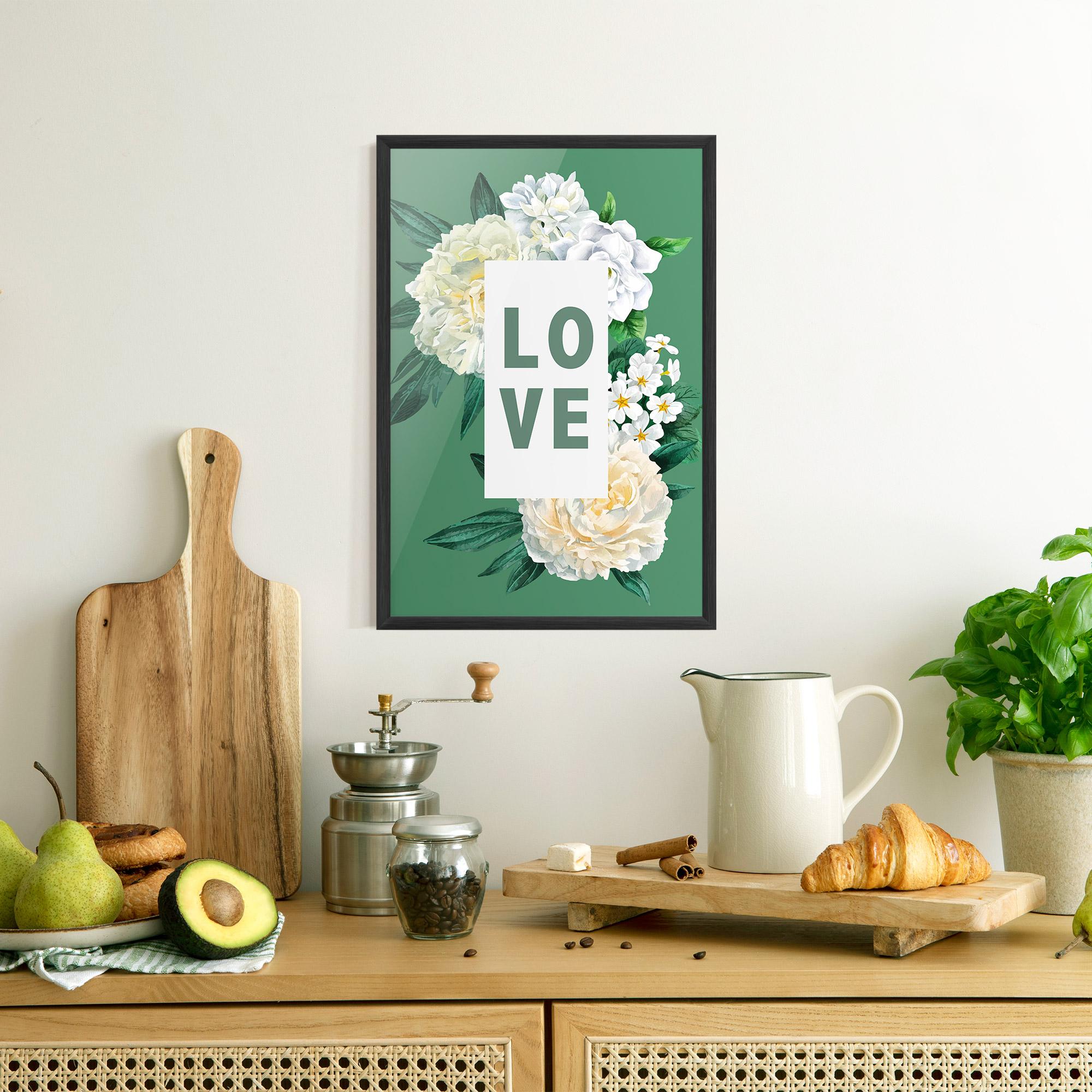 Poster Înrămat Love Green Rose mockup 8
