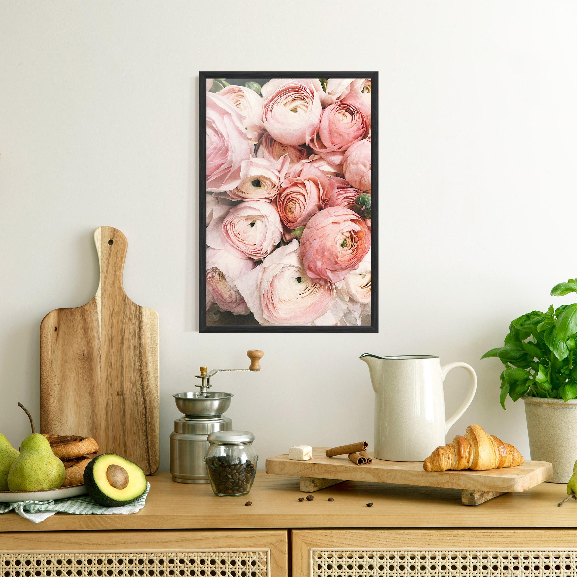 Poster Înrămat Pink Rose Bouquet mockup 8