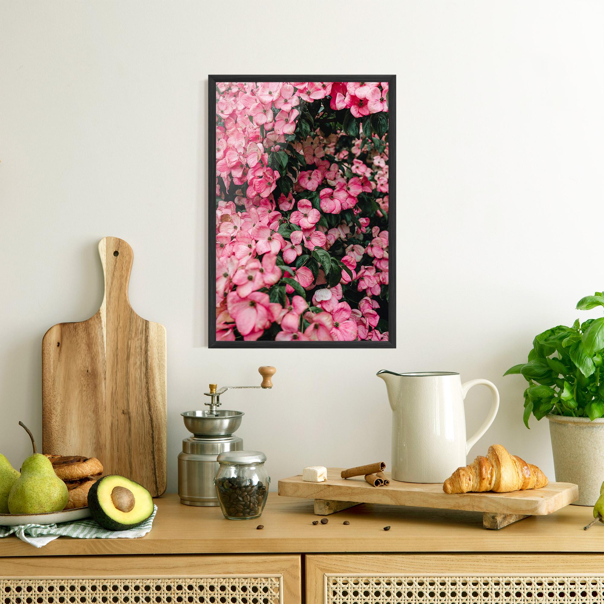 Poster Înrămat Pink Rose Flower Tree mockup 8