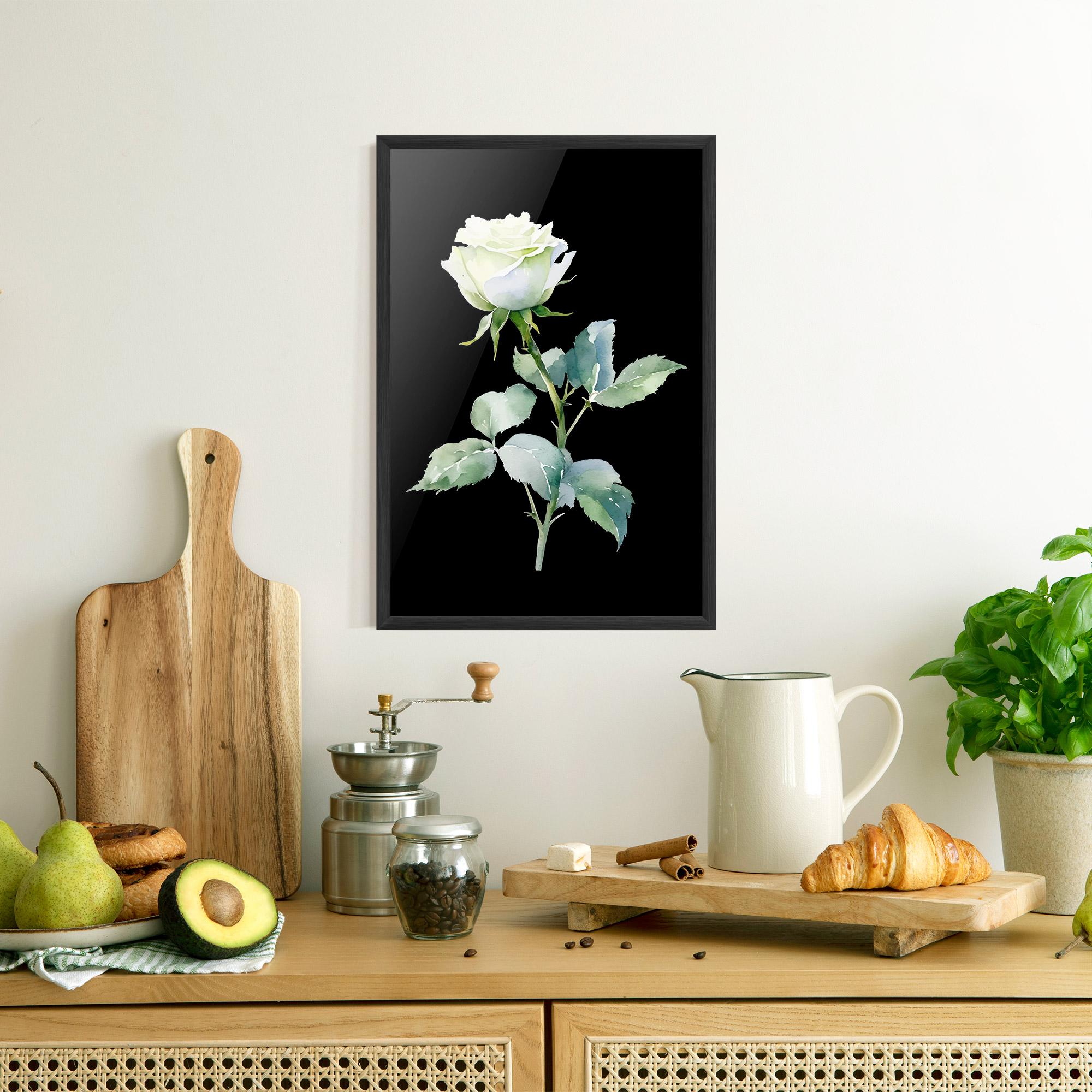Poster Înrămat White Rose mockup 8
