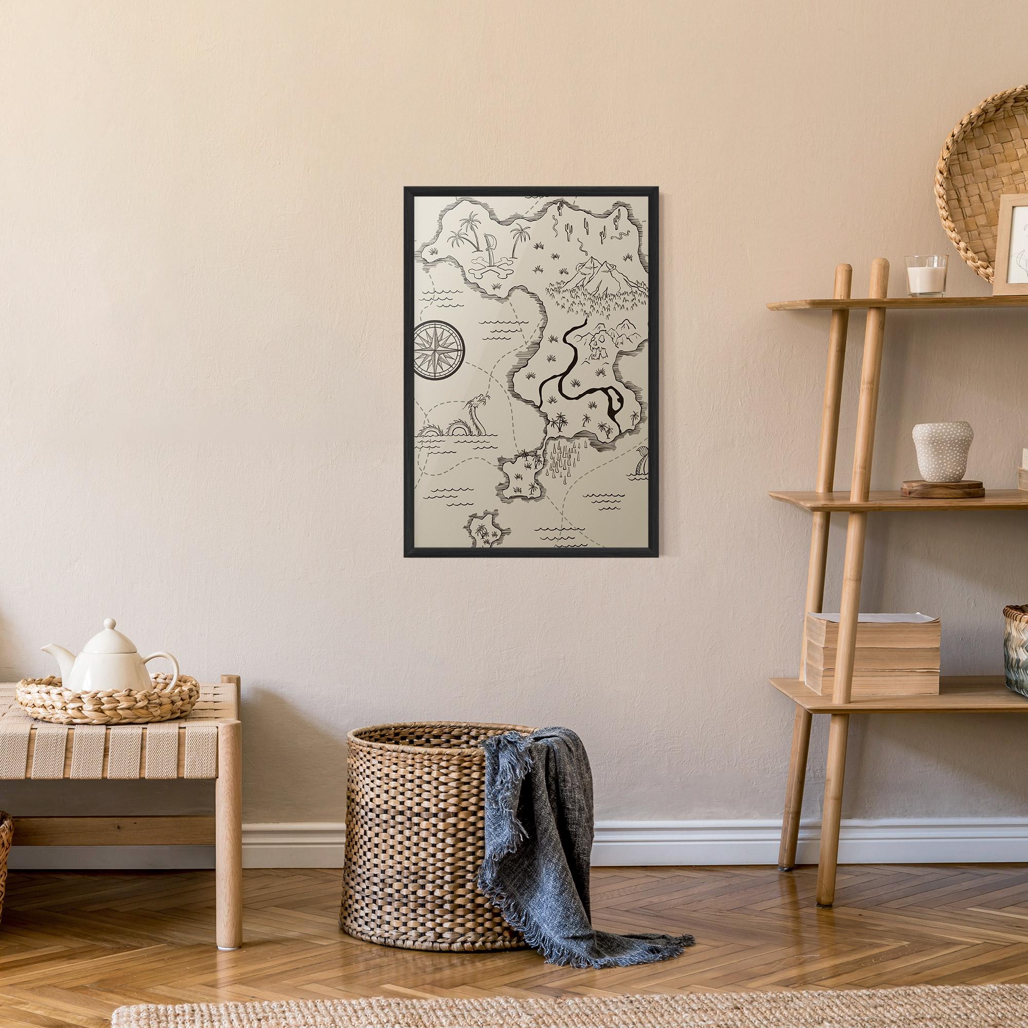 Poster Înrămat Cream Island Map mockup 9