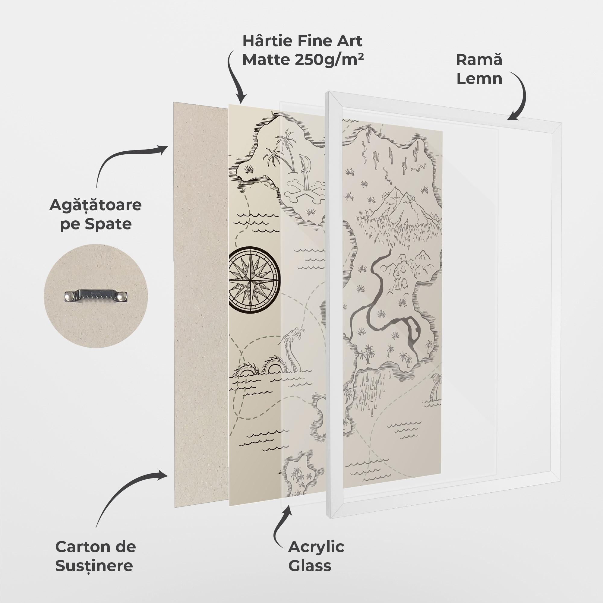 Poster Înrămat Cream Island Map mockup 1