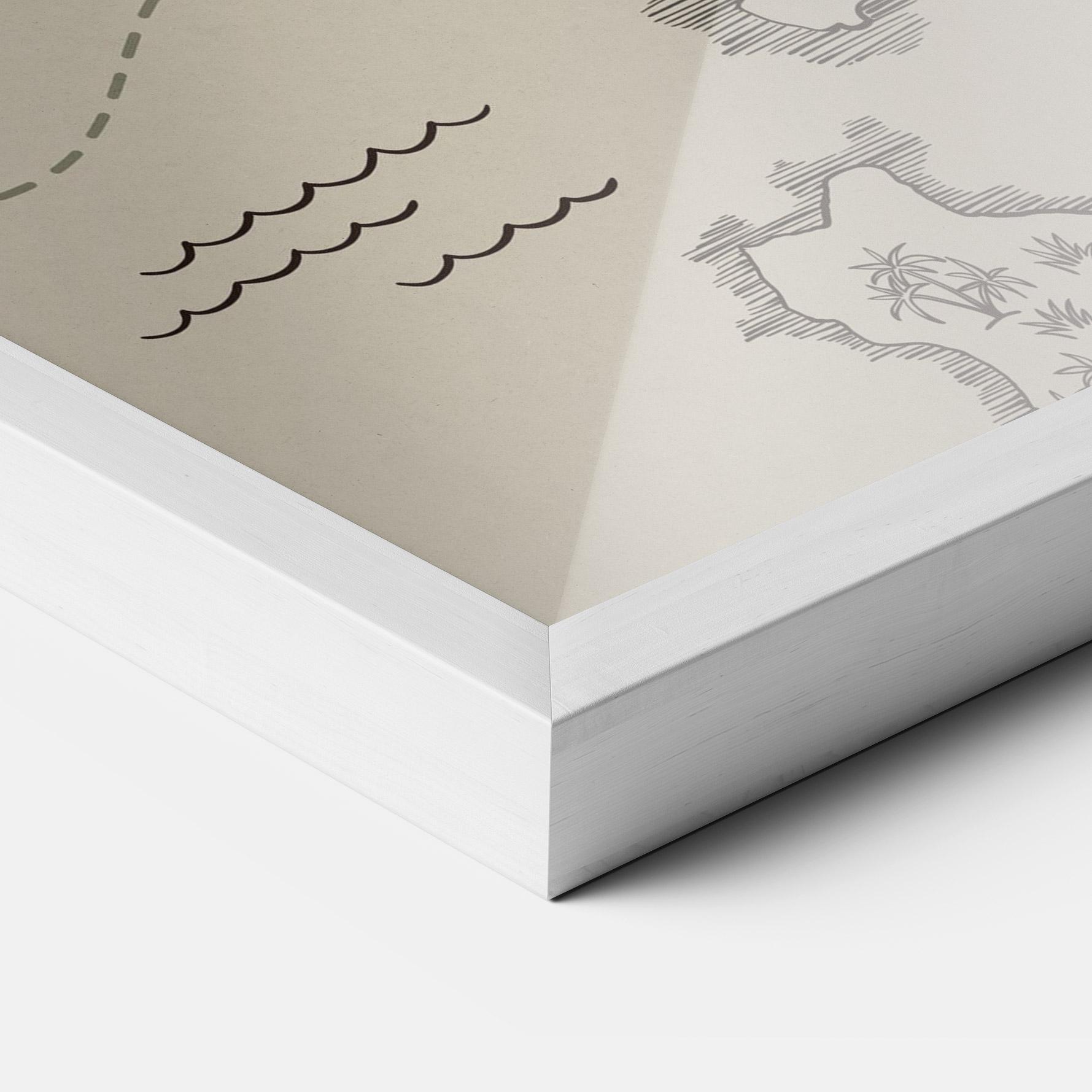 Poster Înrămat Cream Island Map mockup 3