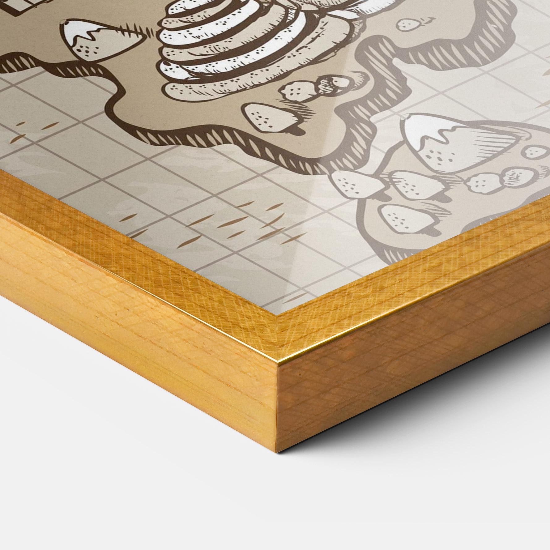 Poster Înrămat Old Korea Map mockup 3