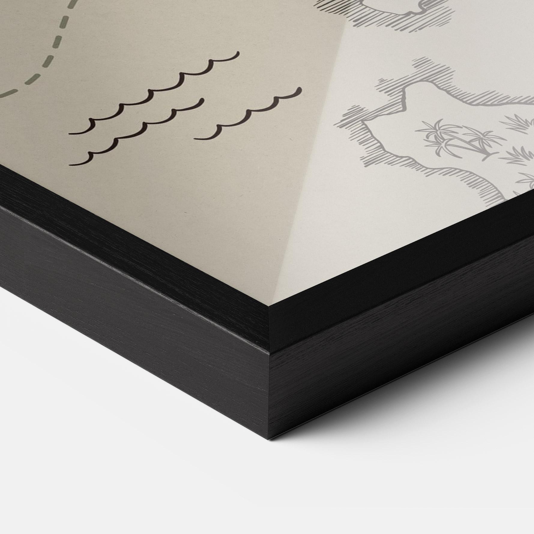 Poster Înrămat Cream Island Map mockup 3