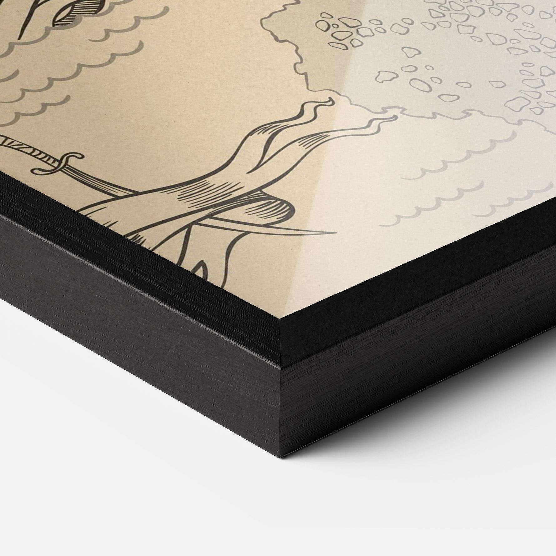 Poster Înrămat Island Old Map mockup 3