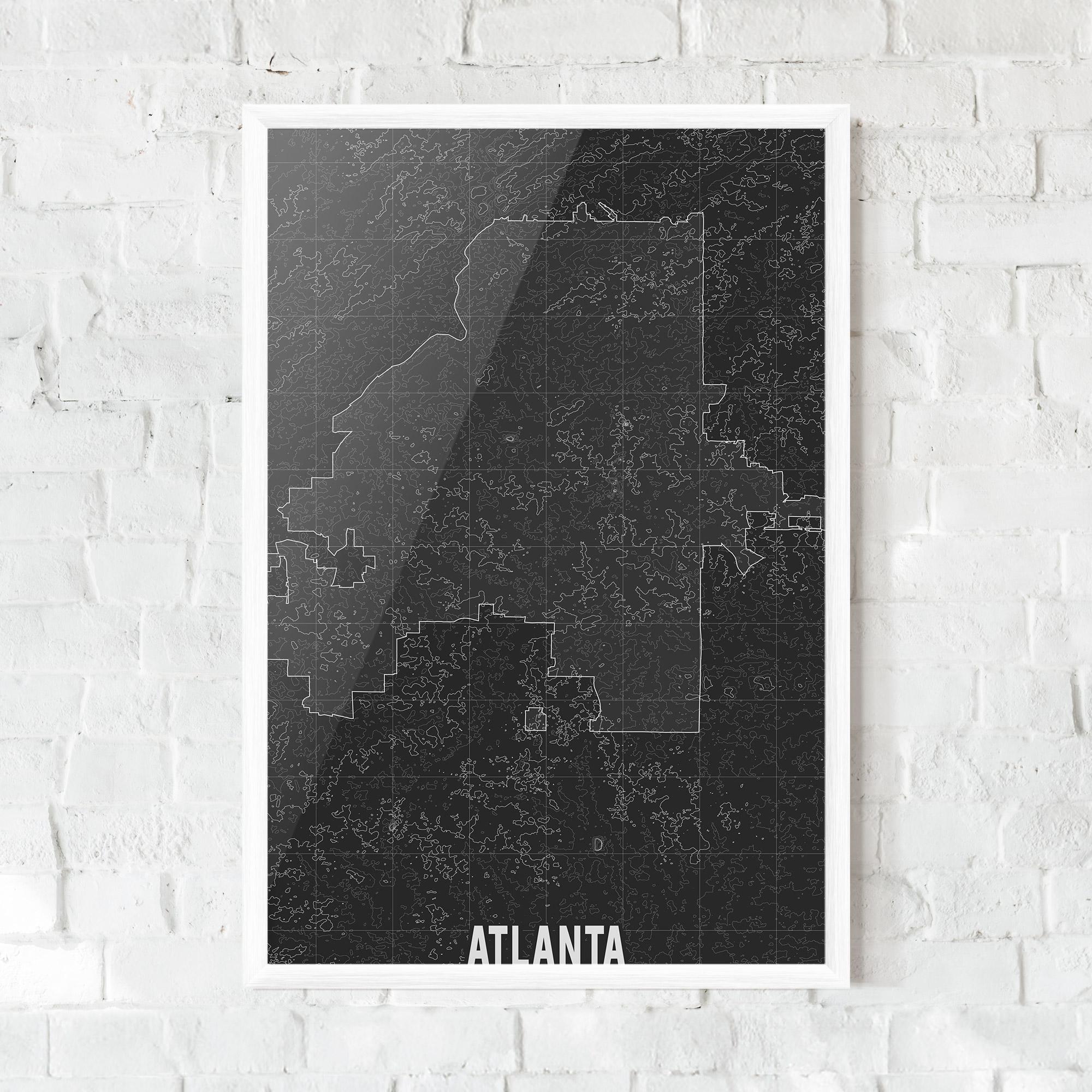 Poster Înrămat Atlana Grey Map mockup 0