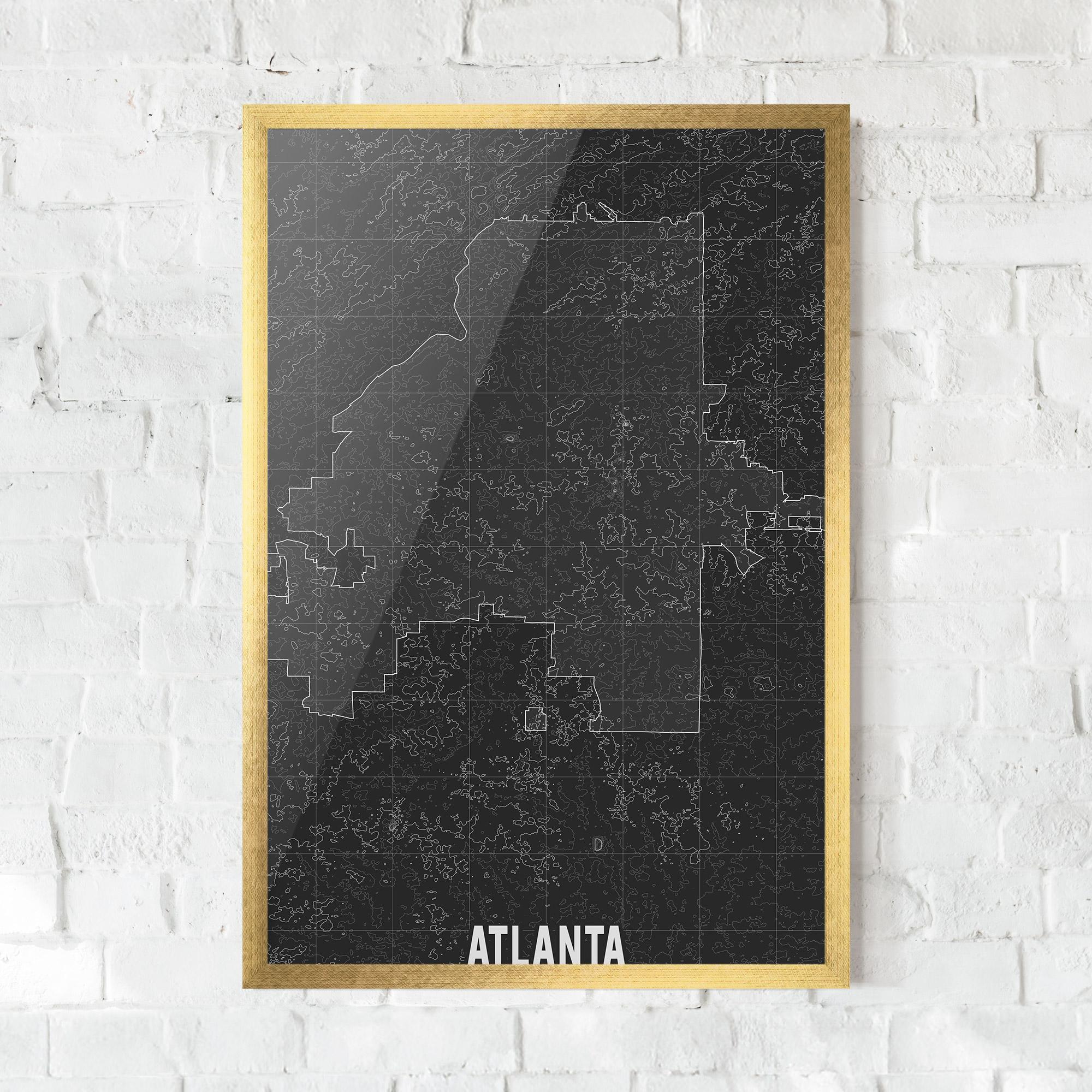 Poster Înrămat Atlana Grey Map mockup 0