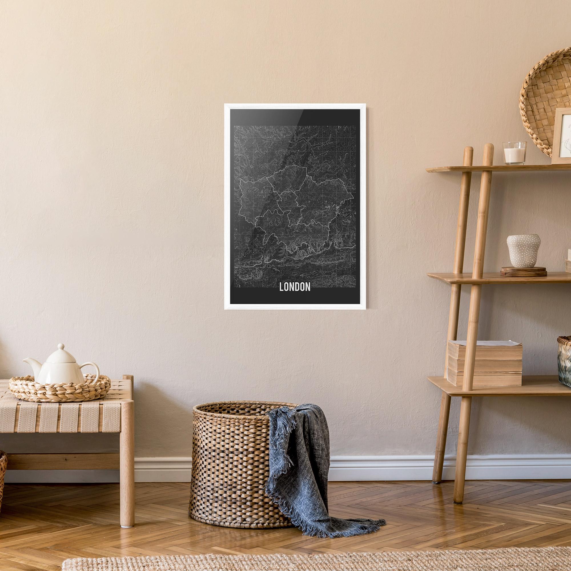 Poster Înrămat London Grey Map mockup 9