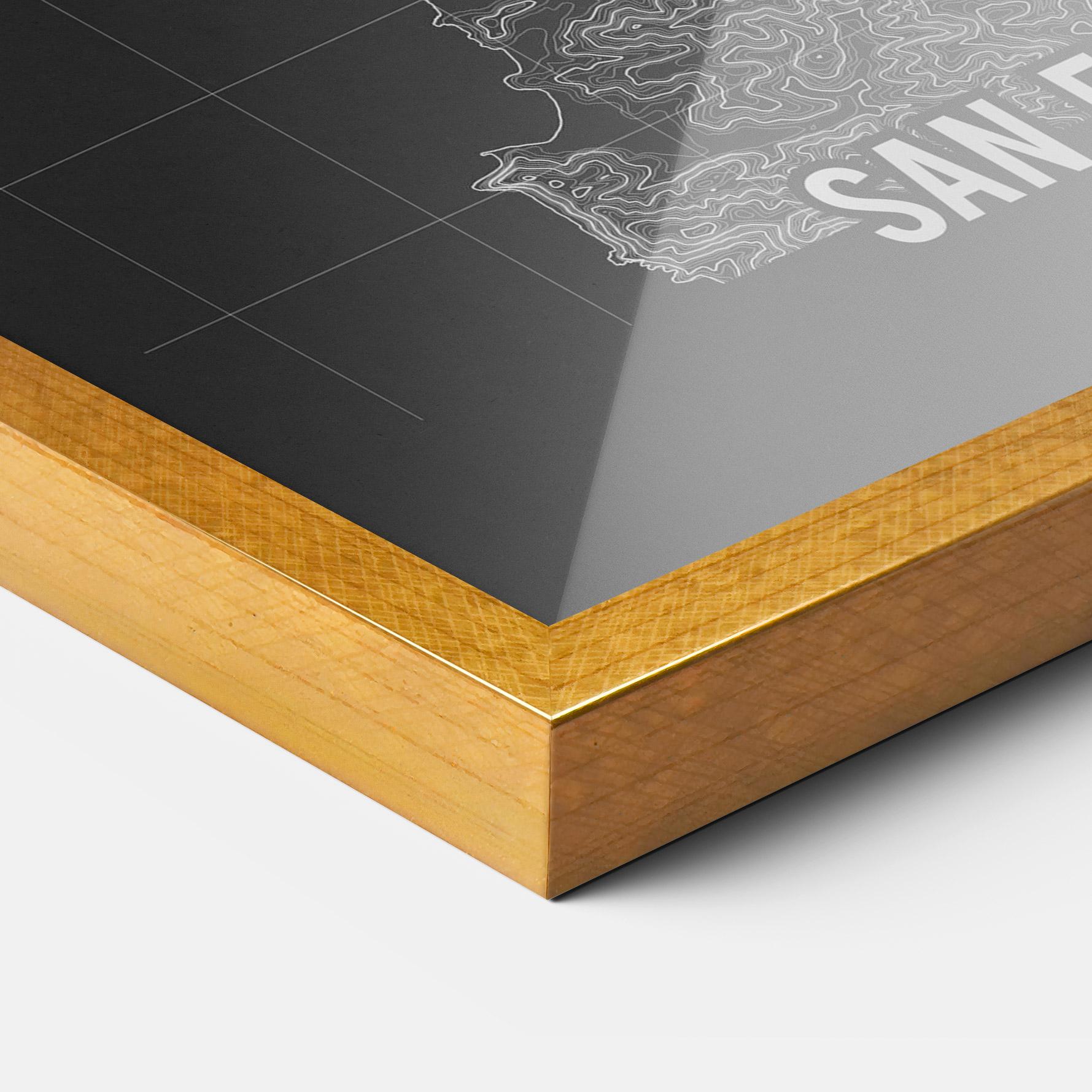 Poster Înrămat San Francisco Grey Map mockup 3