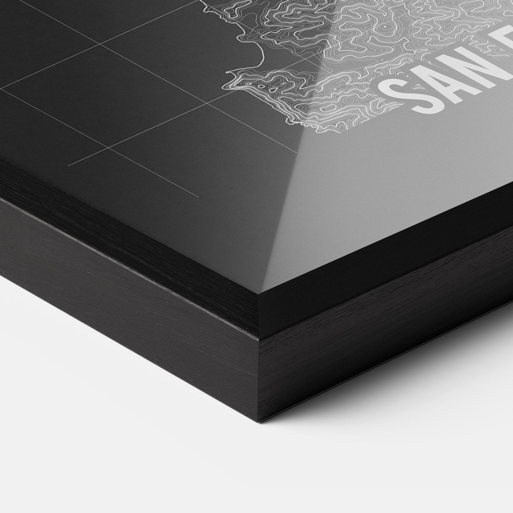 Poster Înrămat San Francisco Grey Map mockup 3