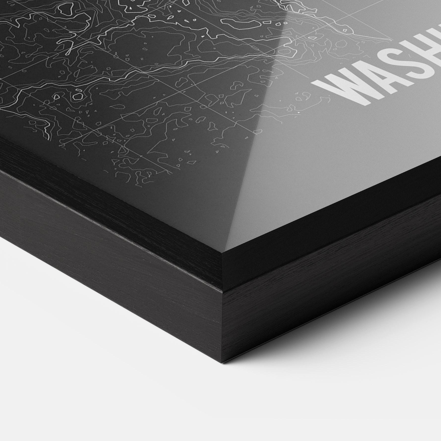 Poster Înrămat Washington Grey Map mockup 3