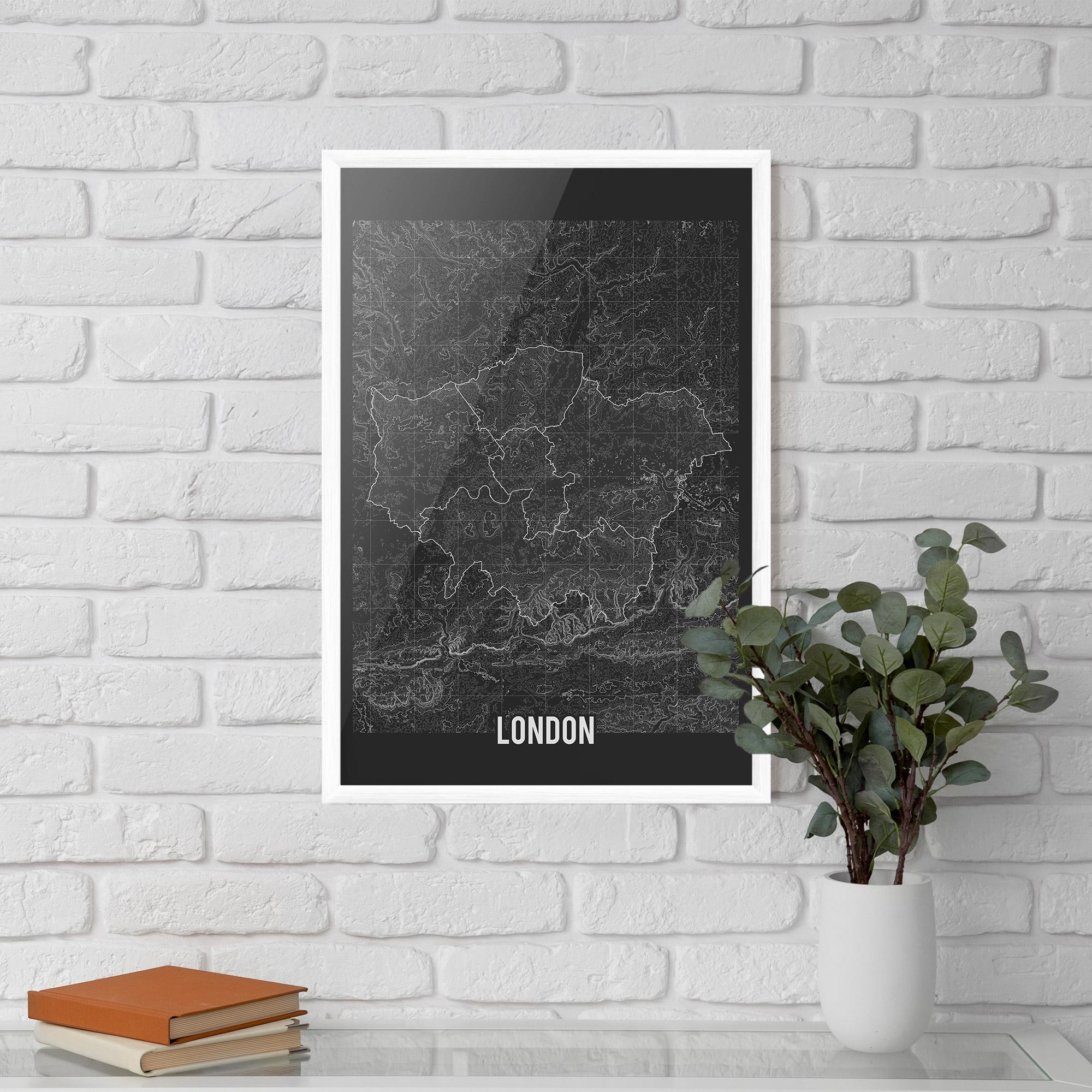 Poster Înrămat London Grey Map mockup 5