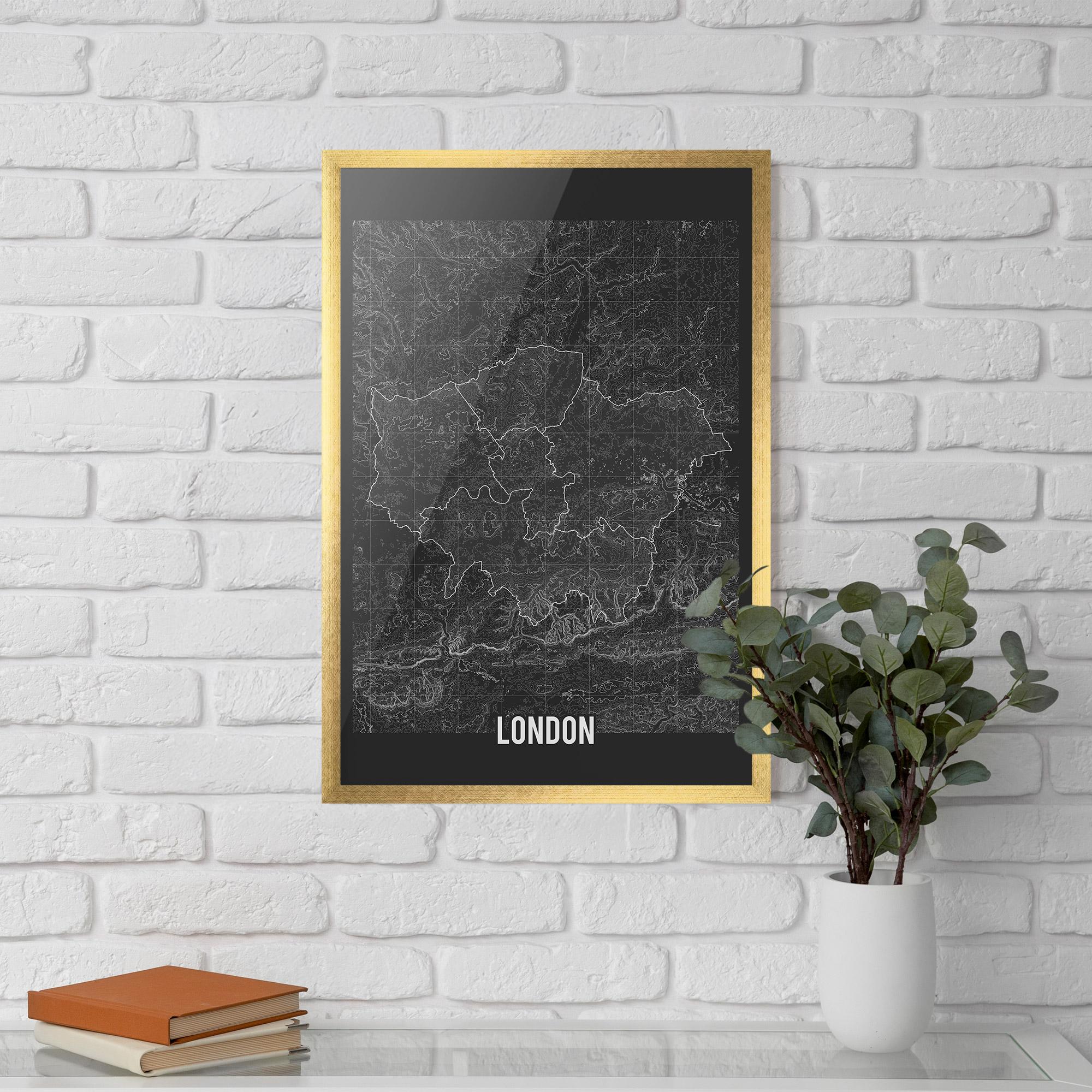 Poster Înrămat London Grey Map mockup 5