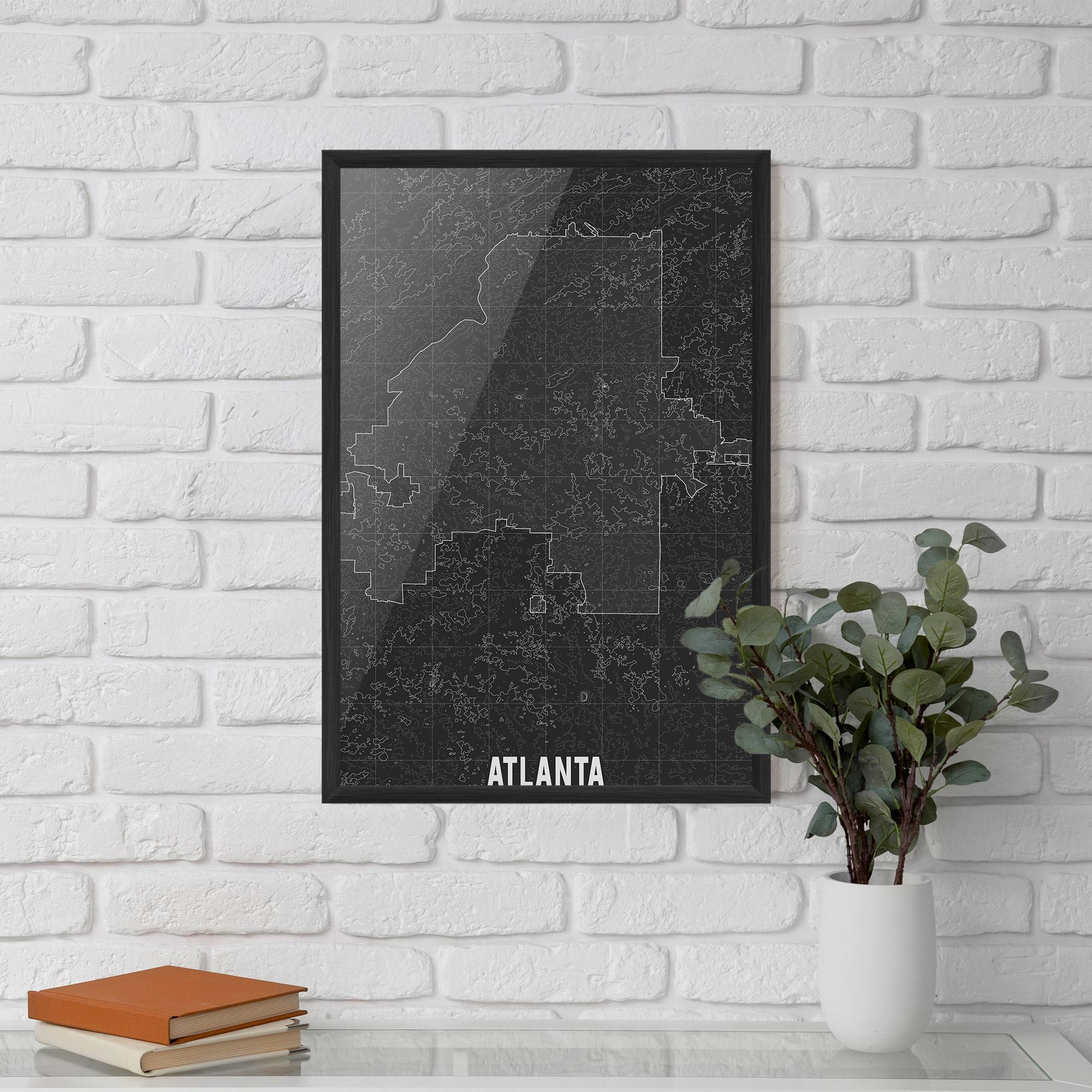 Poster Înrămat Atlana Grey Map mockup 5