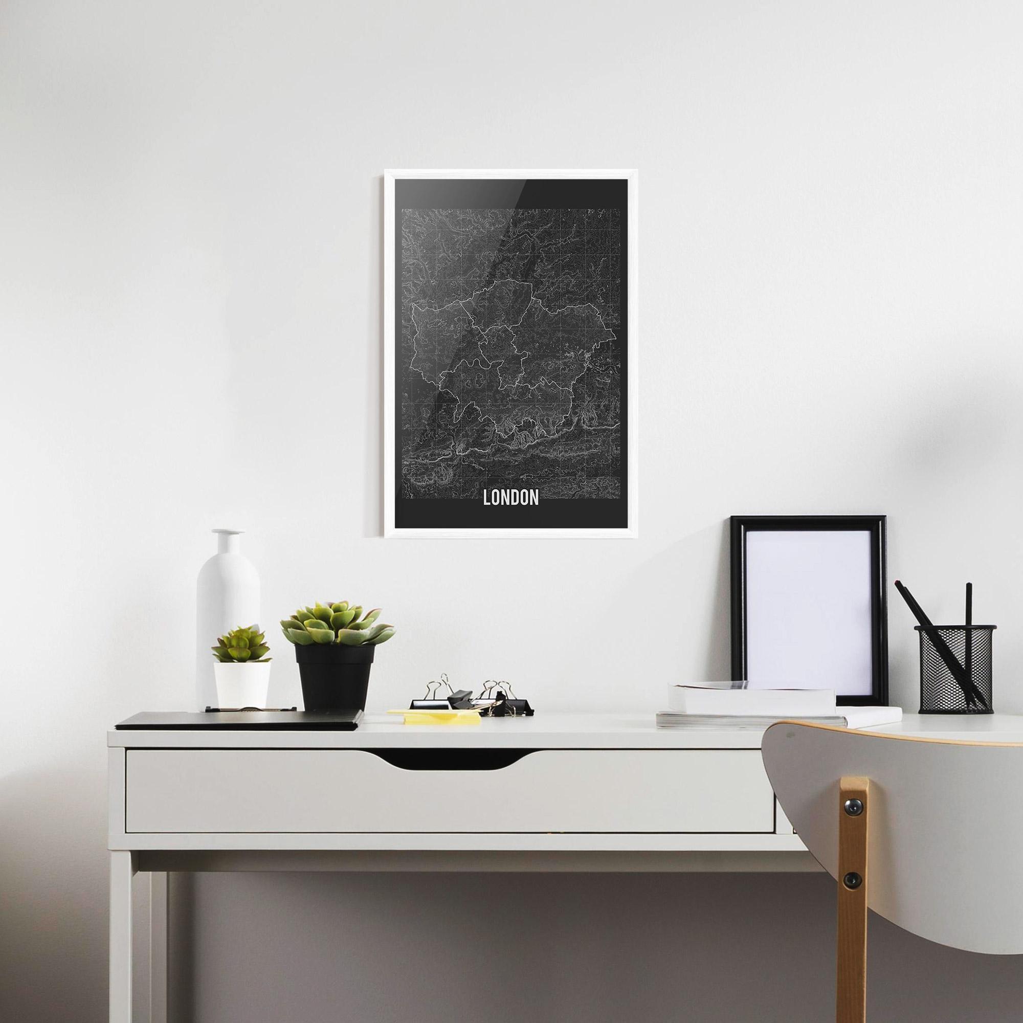 Poster Înrămat London Grey Map mockup 7