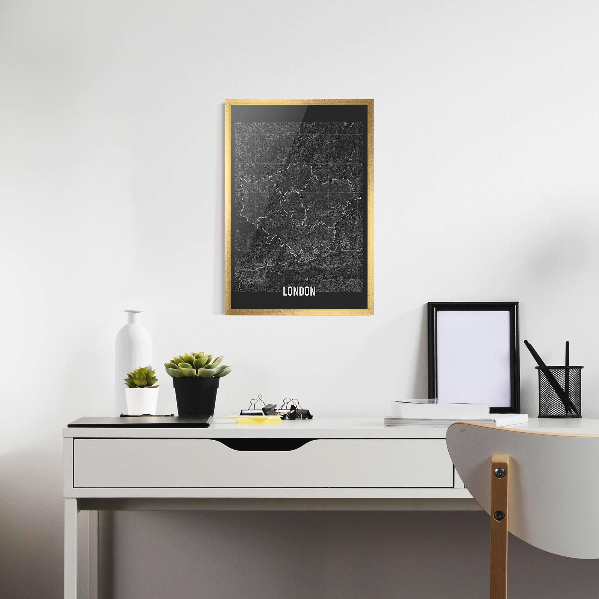 Poster Înrămat London Grey Map mockup 7