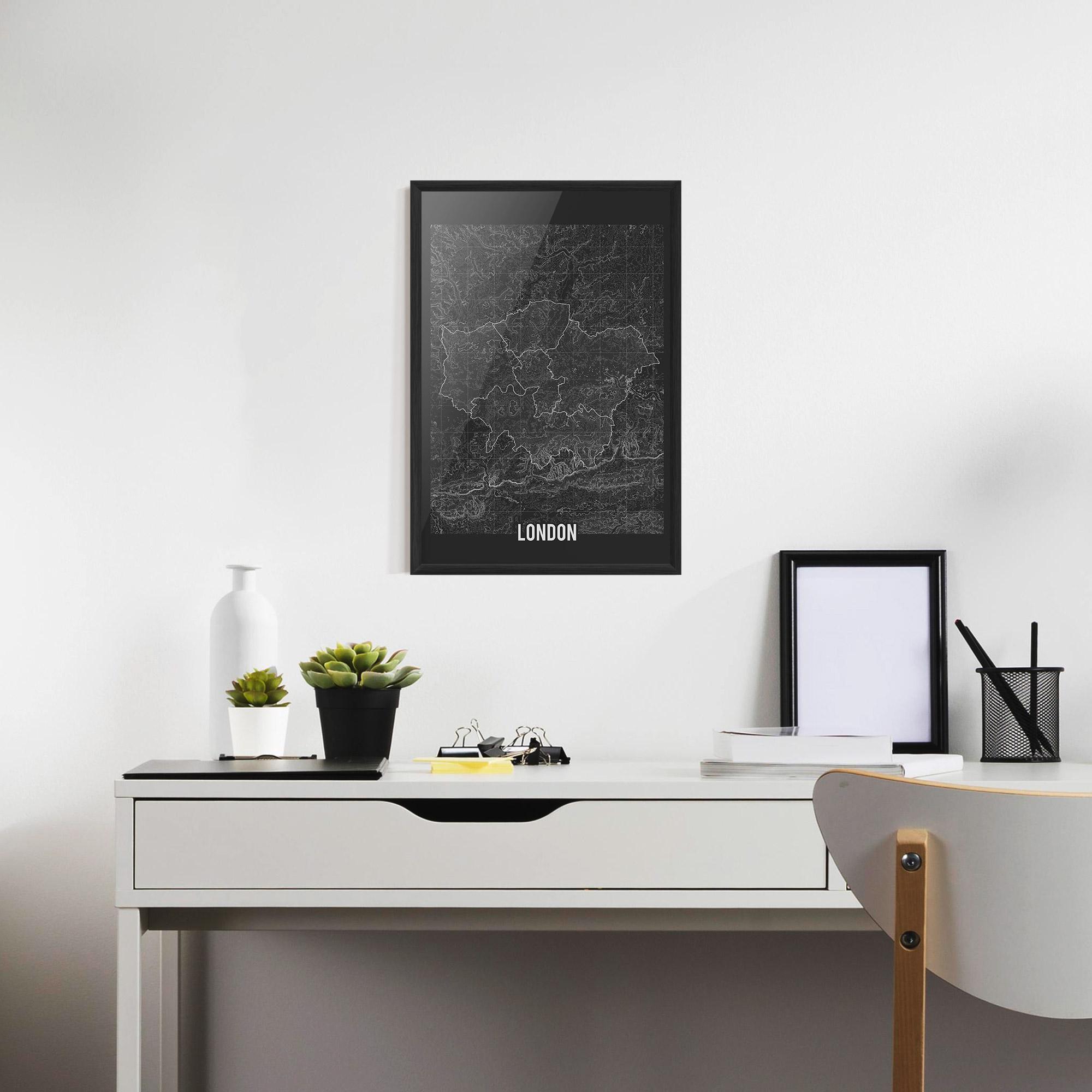Poster Înrămat London Grey Map mockup 7