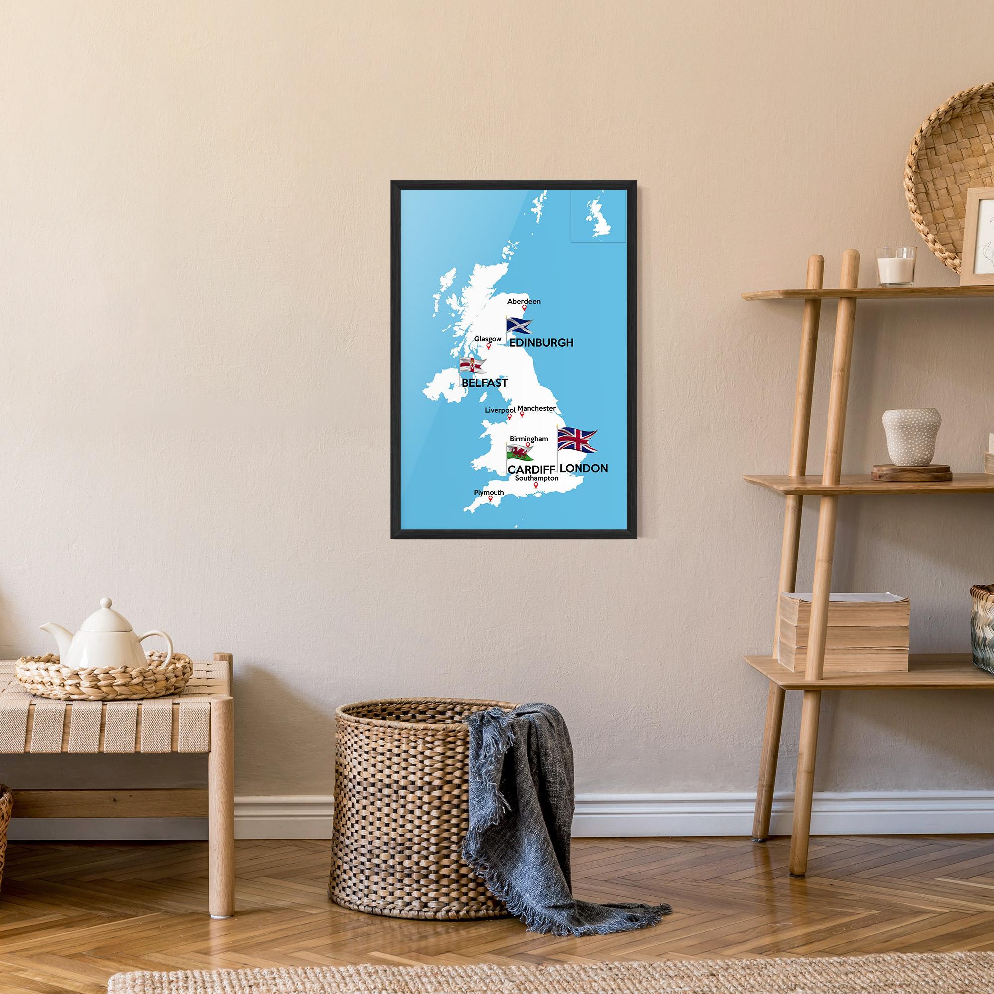 Poster Înrămat England Map mockup 9
