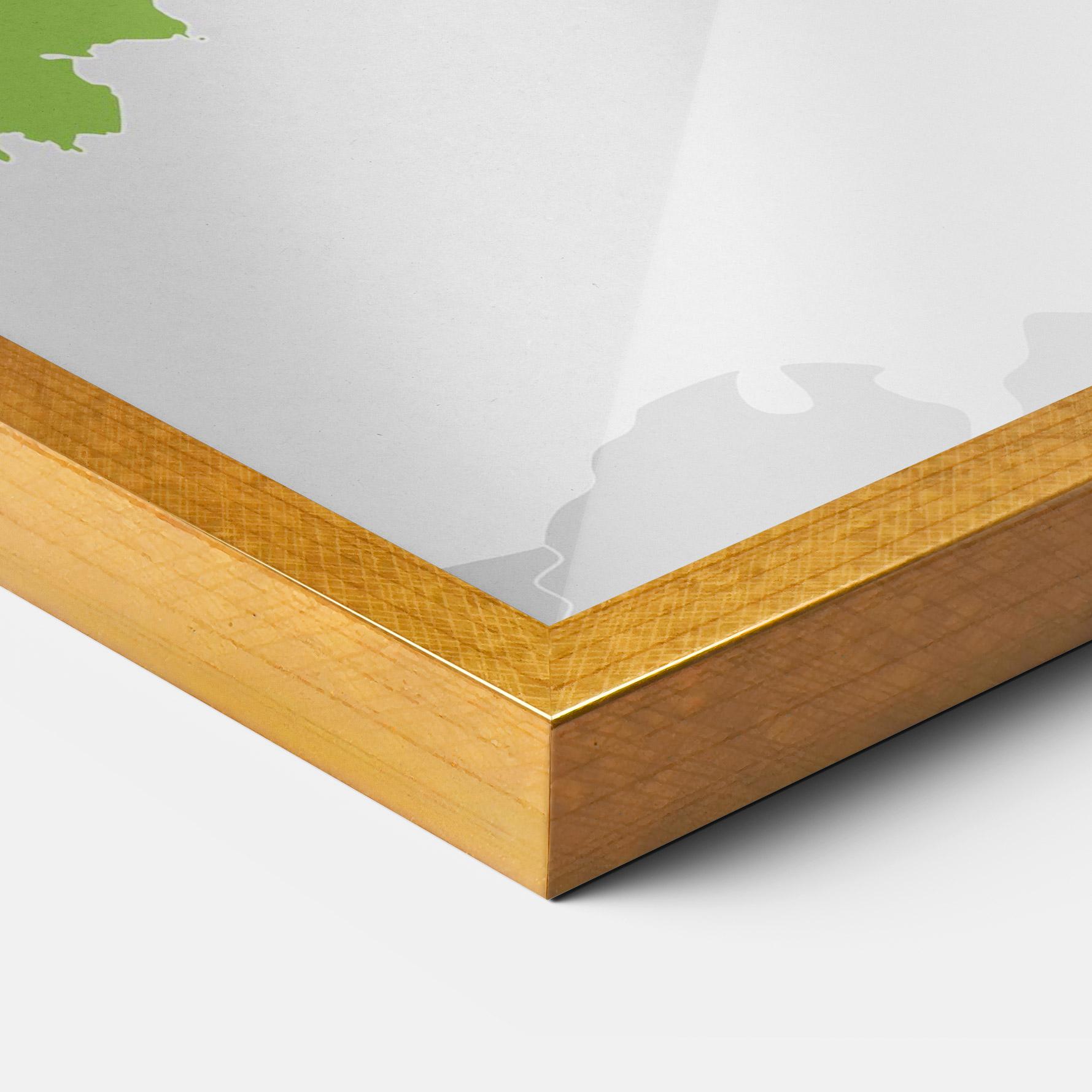 Poster Înrămat Italy Green Map mockup 3