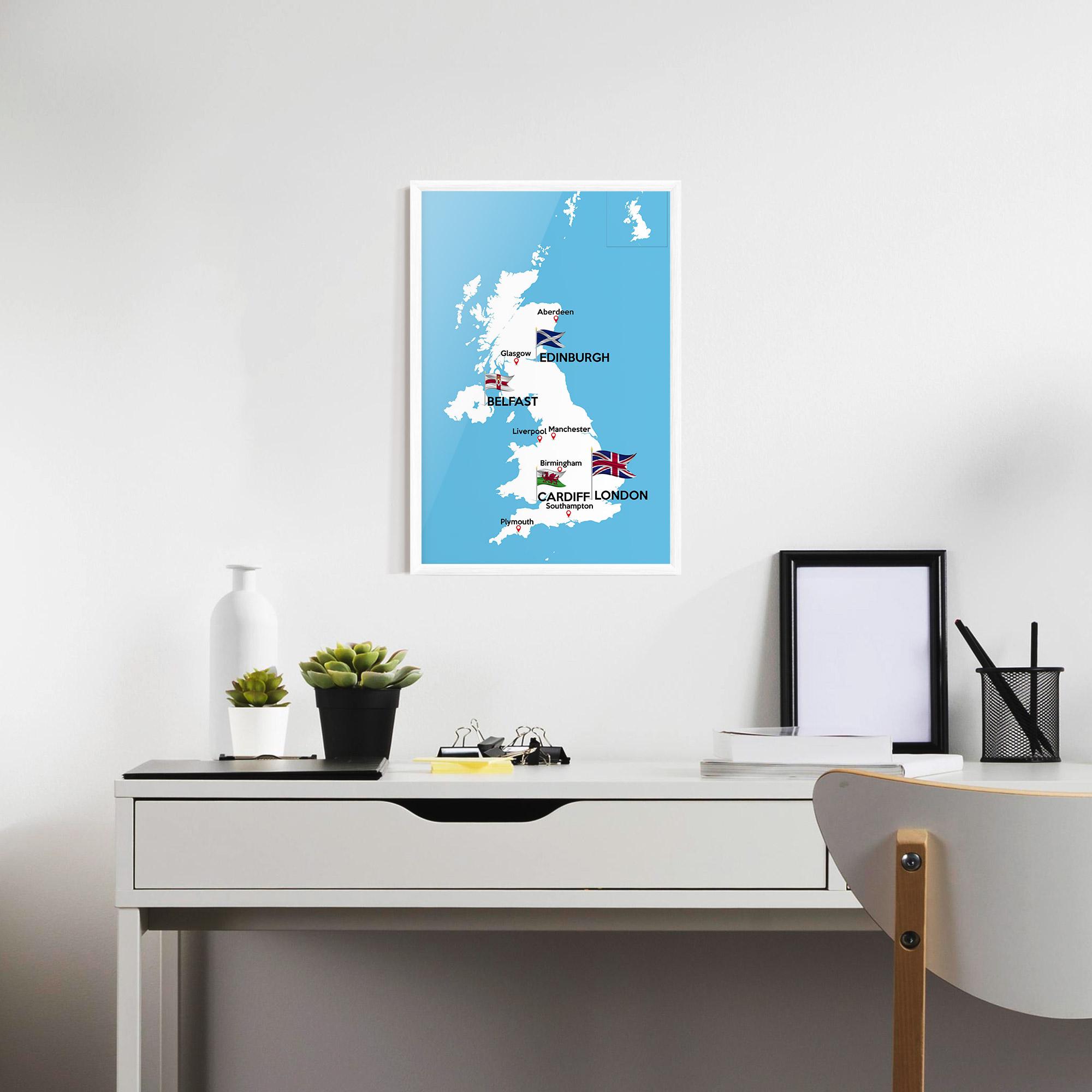 Poster Înrămat England Map mockup 7