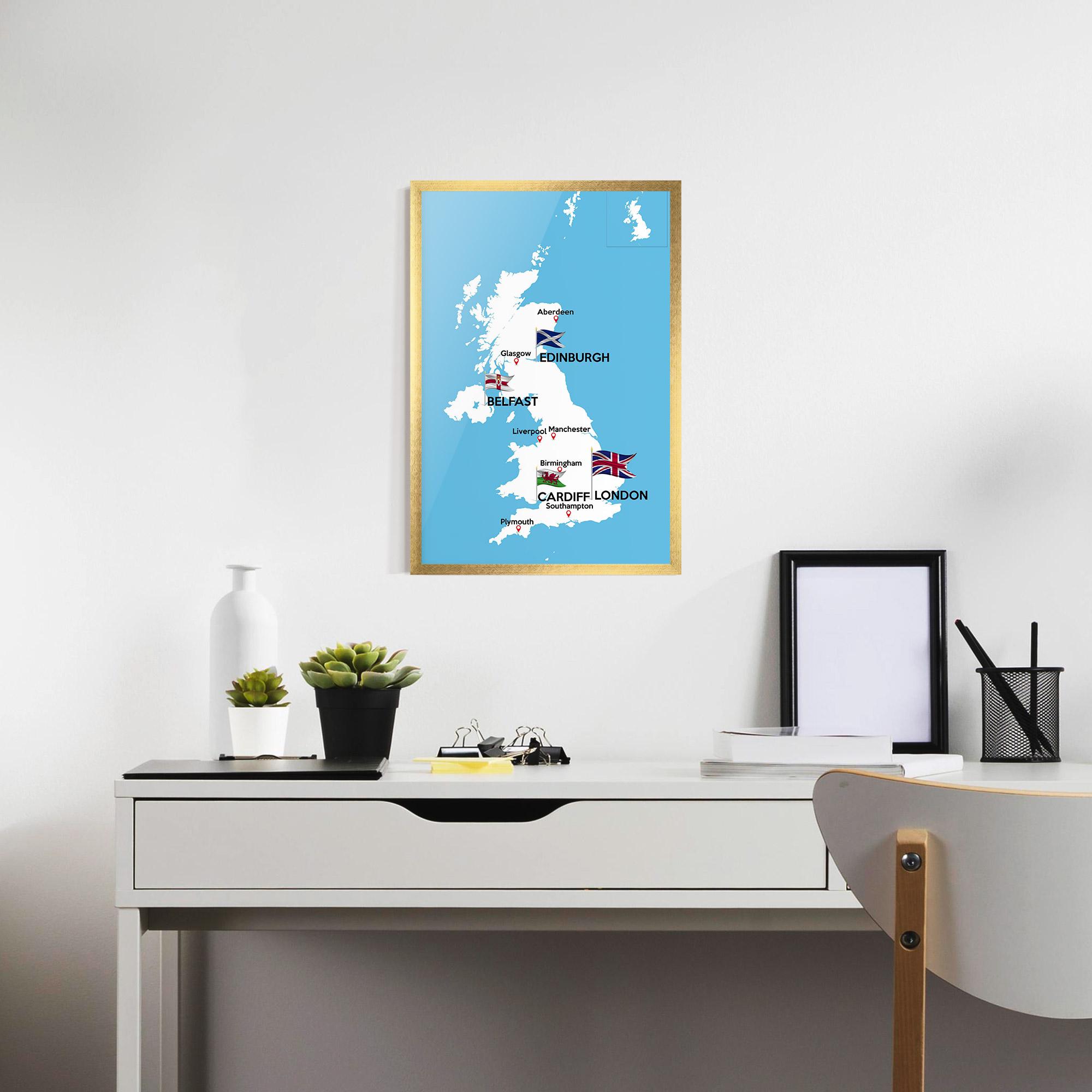 Poster Înrămat England Map mockup 7