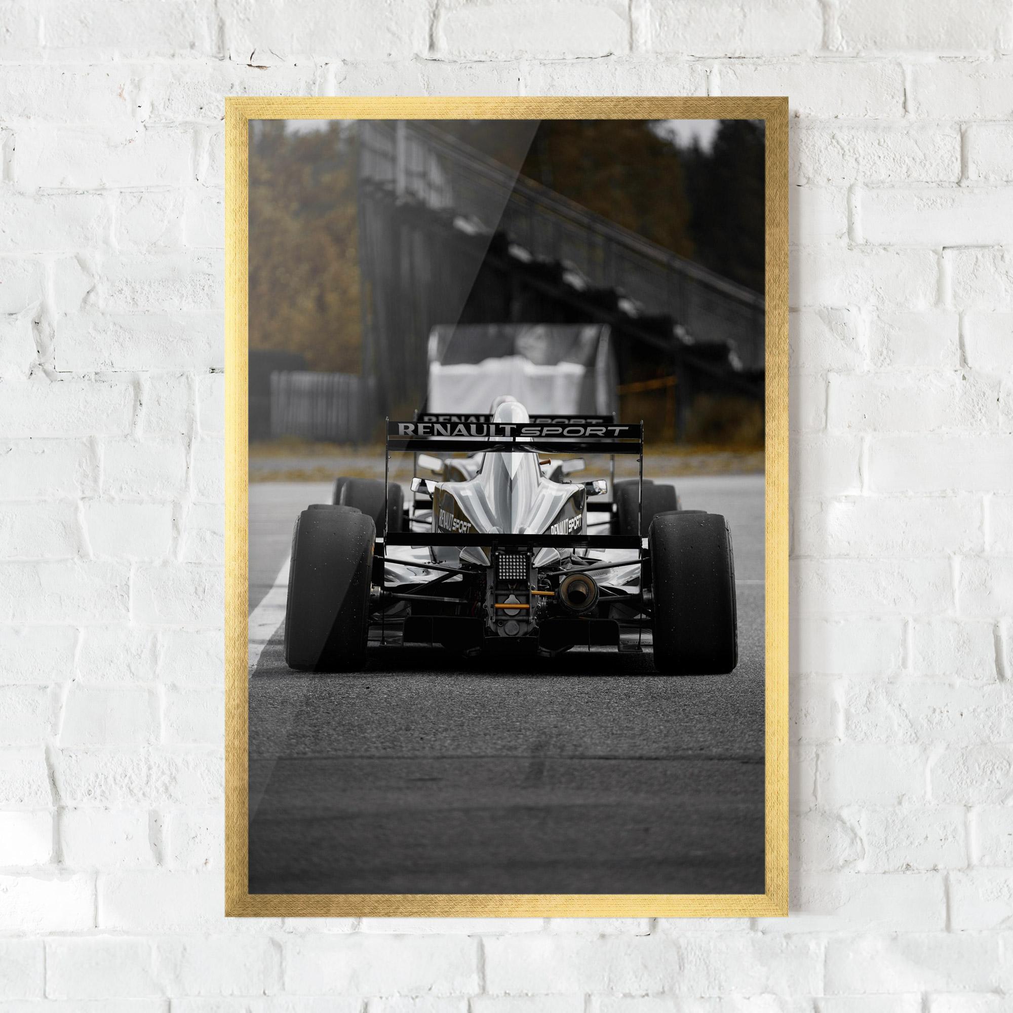 Poster Înrămat Grey F1 Car mockup 0