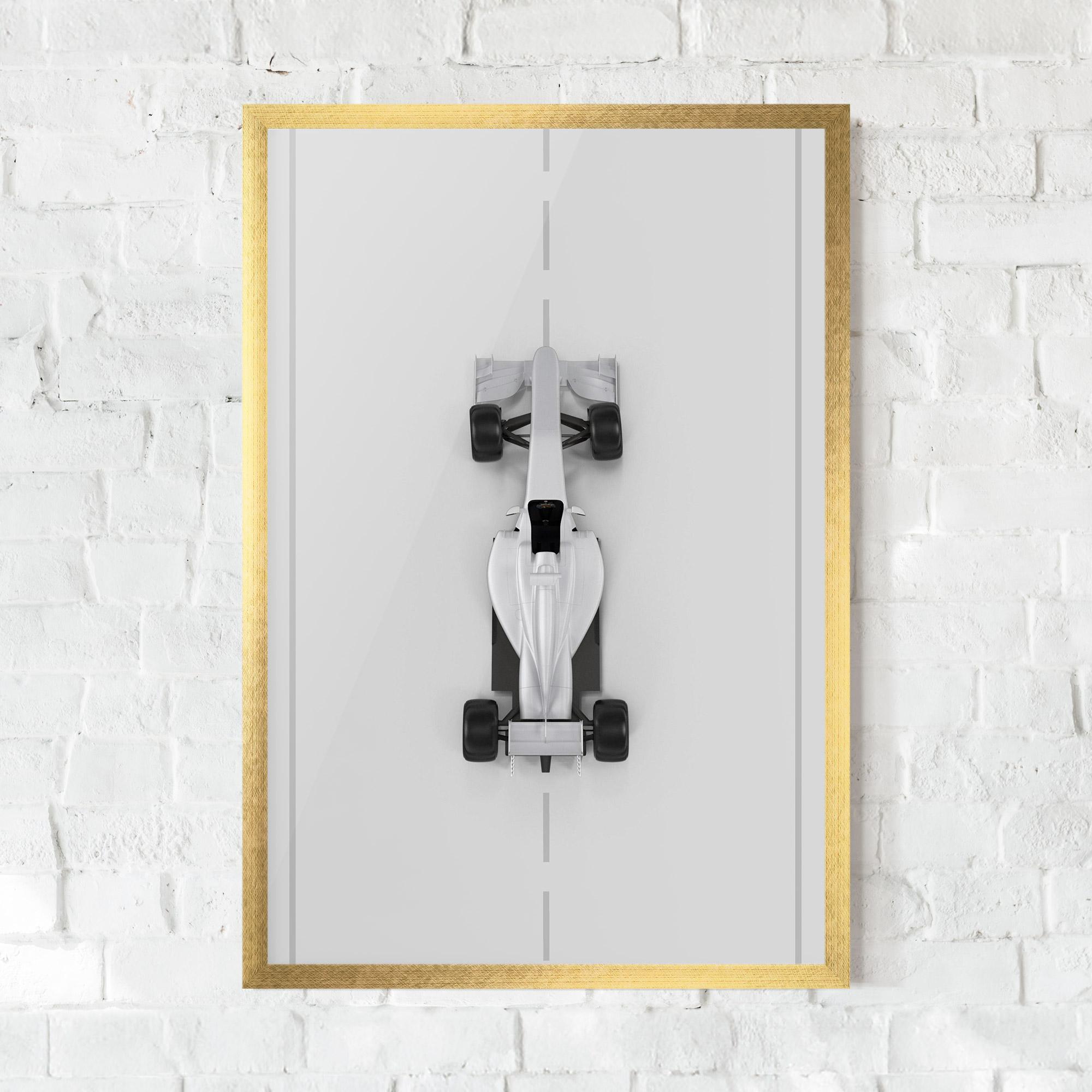 Poster Înrămat White Formula 1 mockup 0