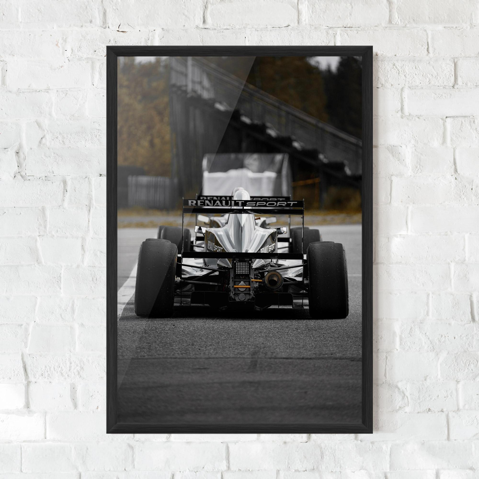 Poster Înrămat Grey F1 Car mockup 0
