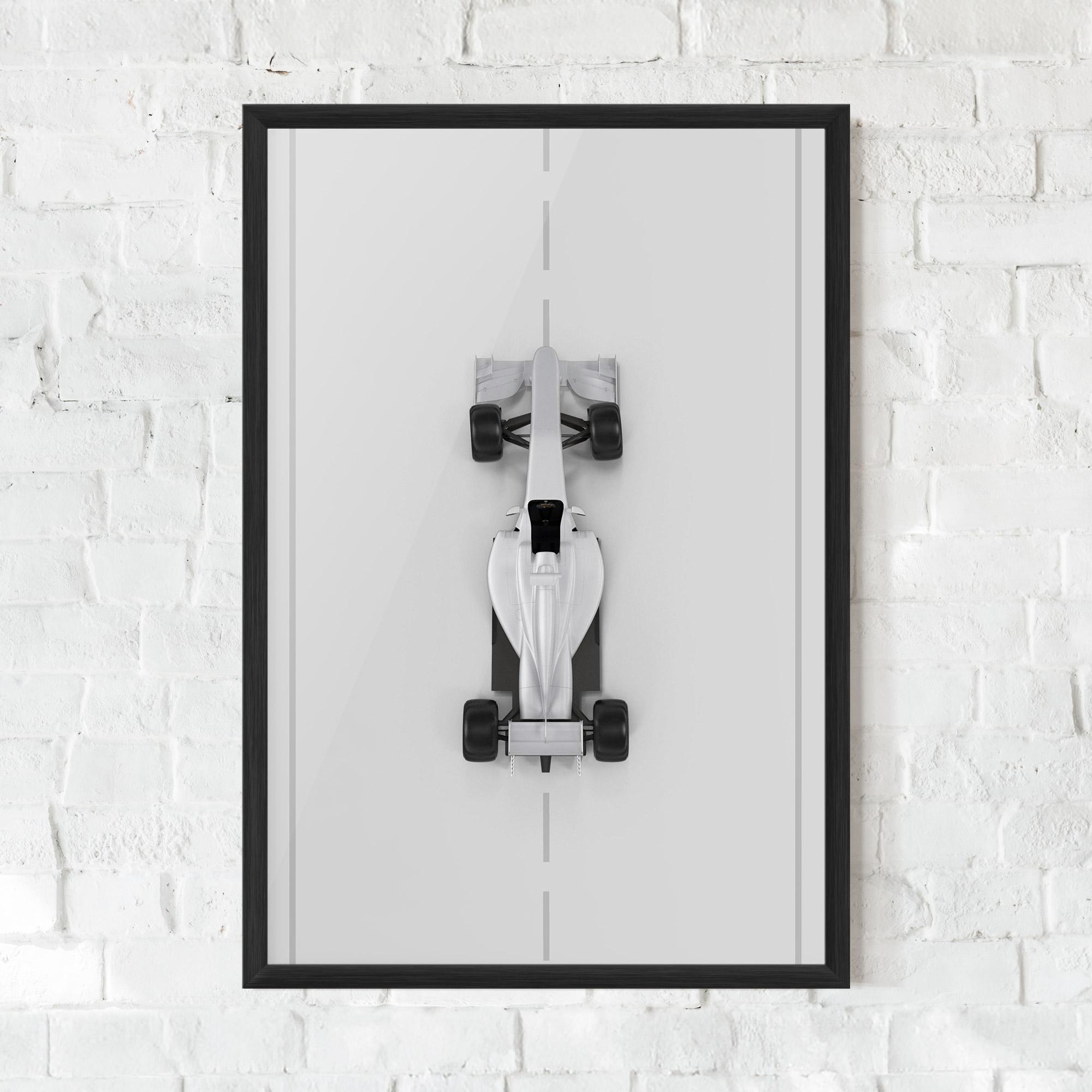 Poster Înrămat White Formula 1 mockup 0