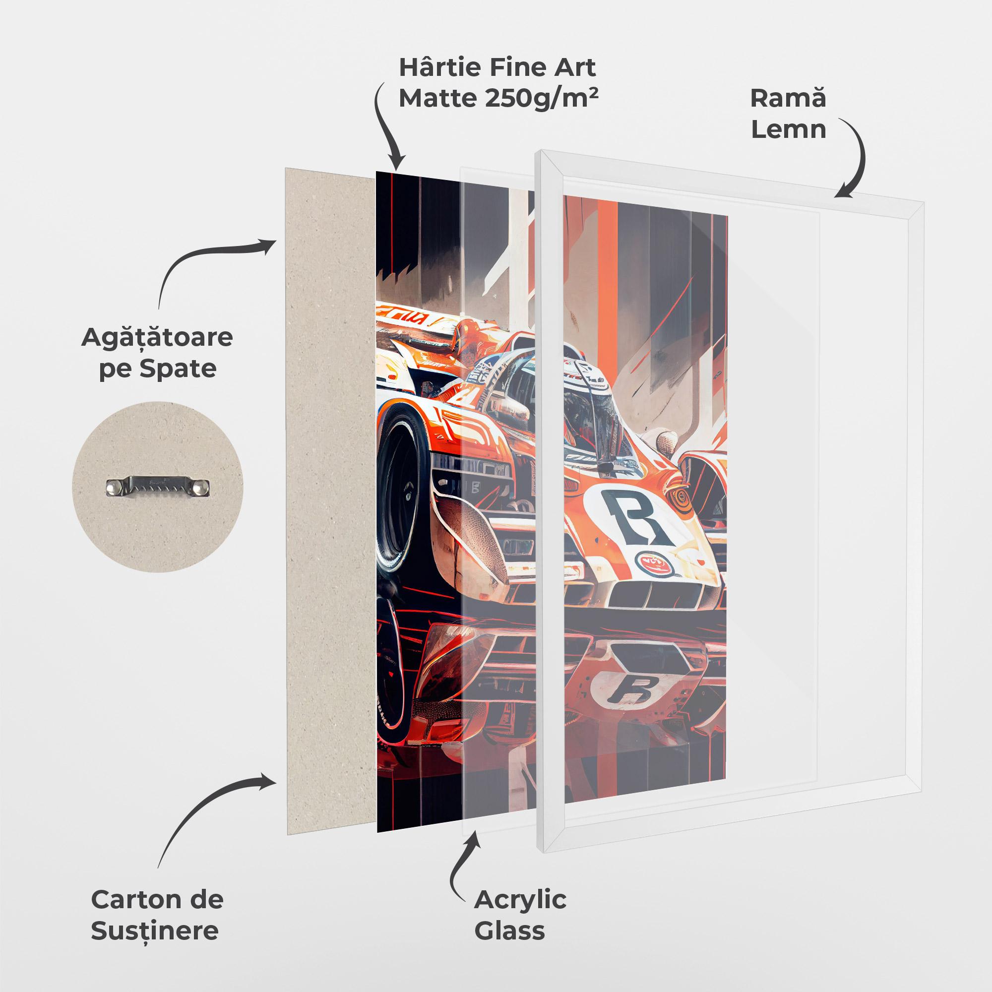 Poster Înrămat Red White F1 mockup 1