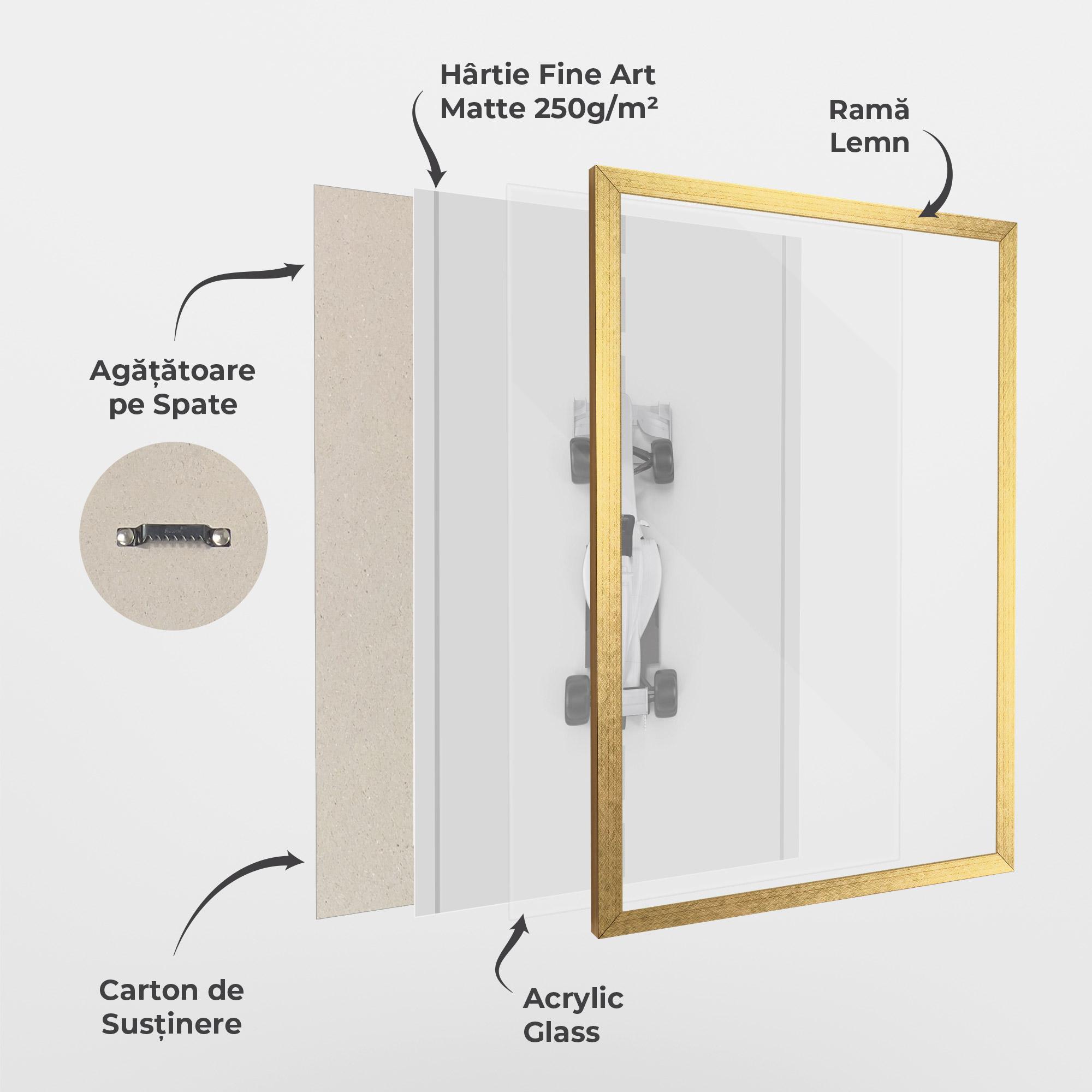 Poster Înrămat White Formula 1 mockup 1